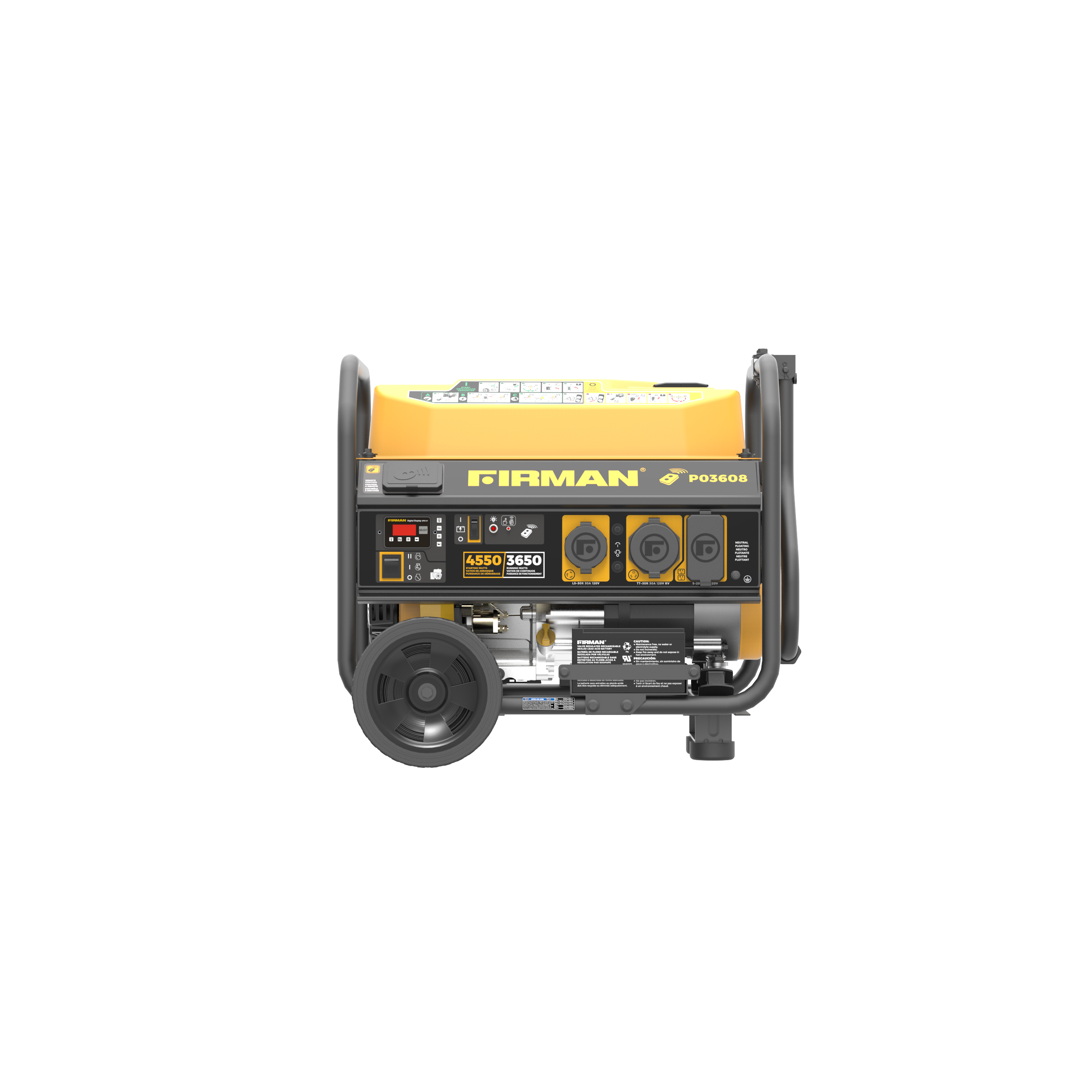 4550W Portable Gas Generator with Remote Start - 120V Power for Camping, Emergencies & Outdoor Activities