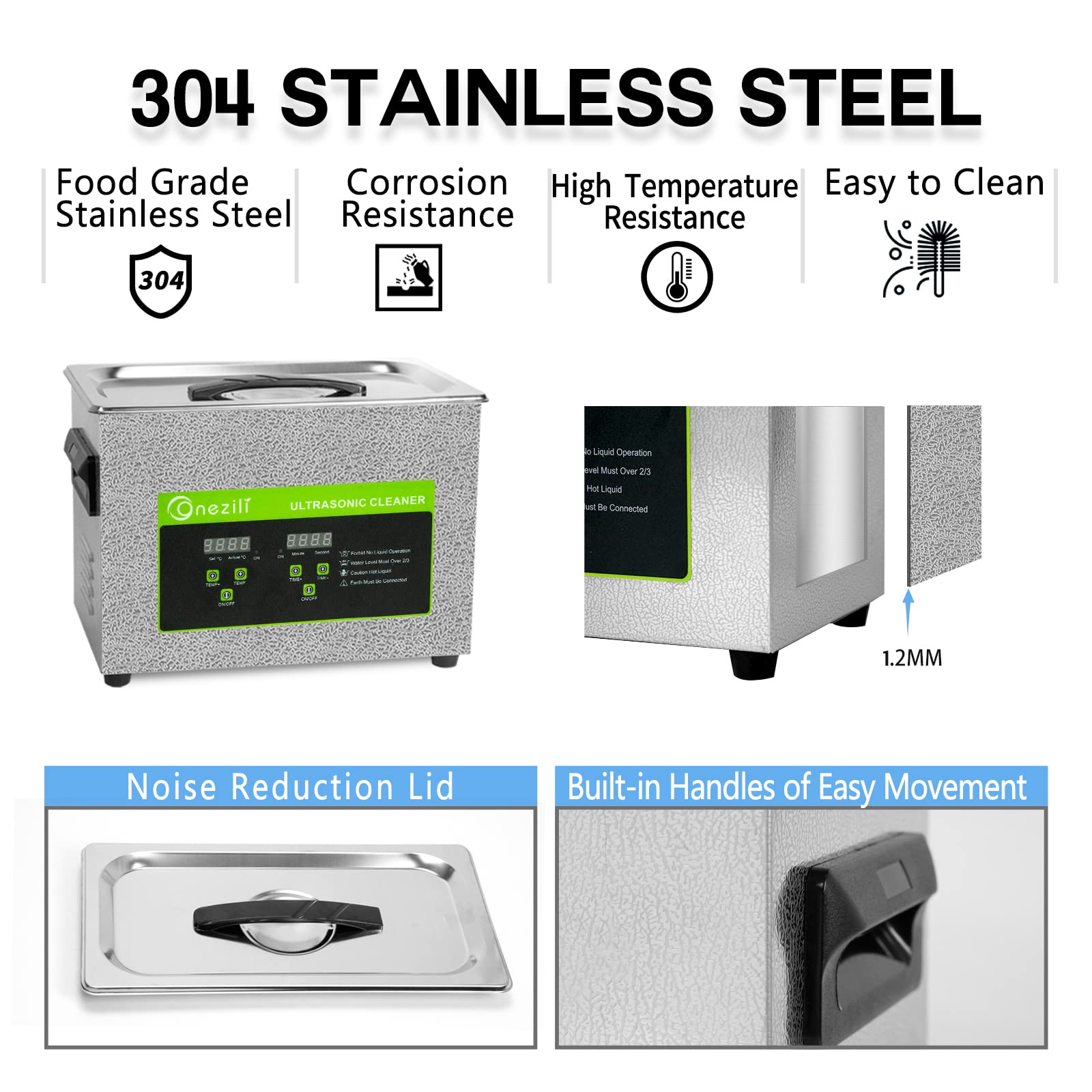 ONEZILI 4.5L Digital Ultrasonic Cleaner with Heater & Timer - Professional Jewelry, Watch, Eyeglass, Carburetor & Small Parts Cleaning Machine - Perfect for Home, Jewelry Stores & Auto Repair Shops