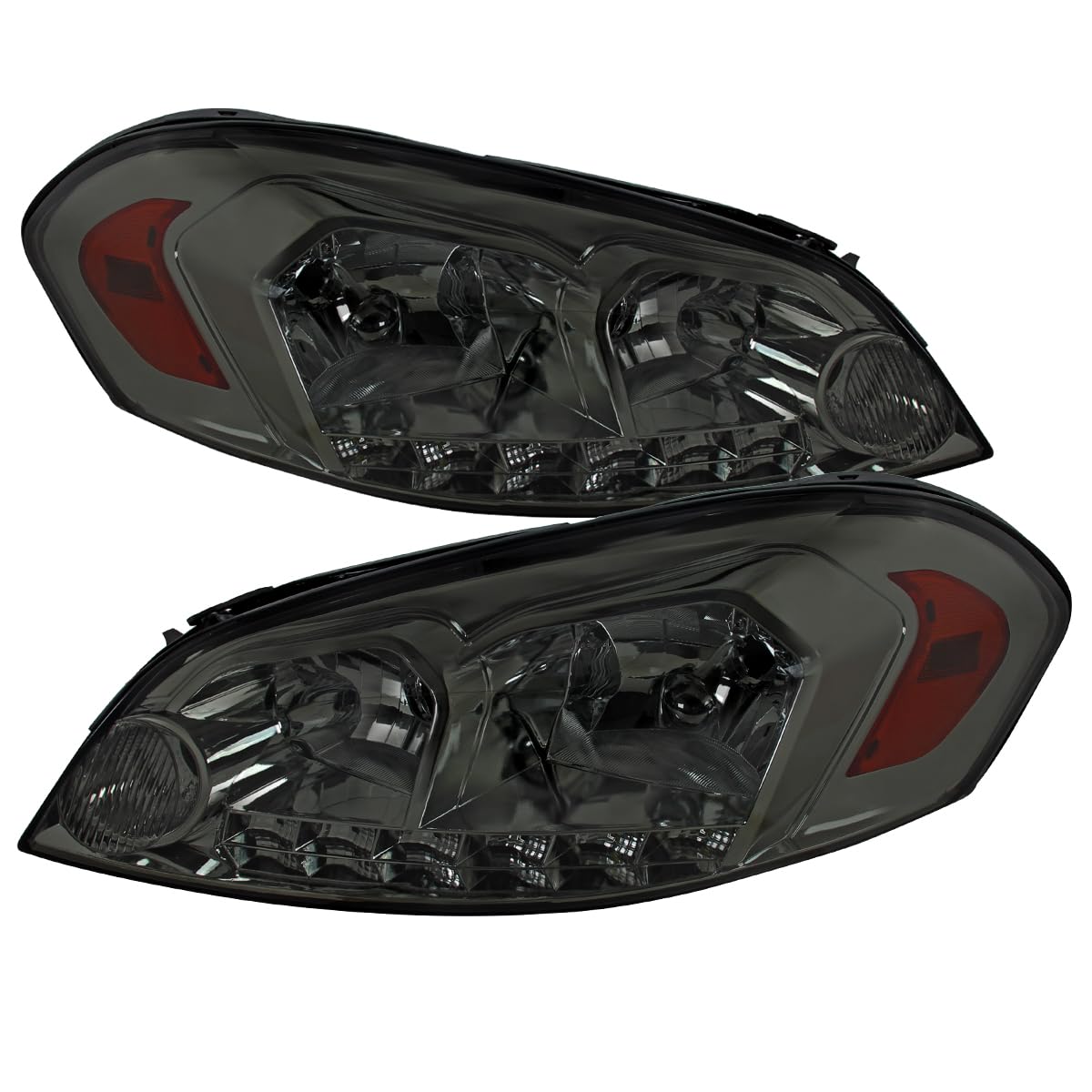 2006-2013 Car LED Strip Smoke Lens Tinted Headlights Pair - Upgrade Your Vehicle's Style & Visibility for Night Driving