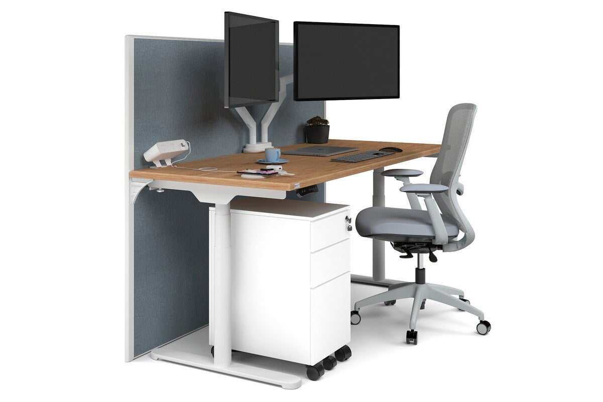 Premium Adjustable Height Single Workstation Desk - 1600L x 700W Size - Ideal for Home Office, Study & Workspace Ergonomics