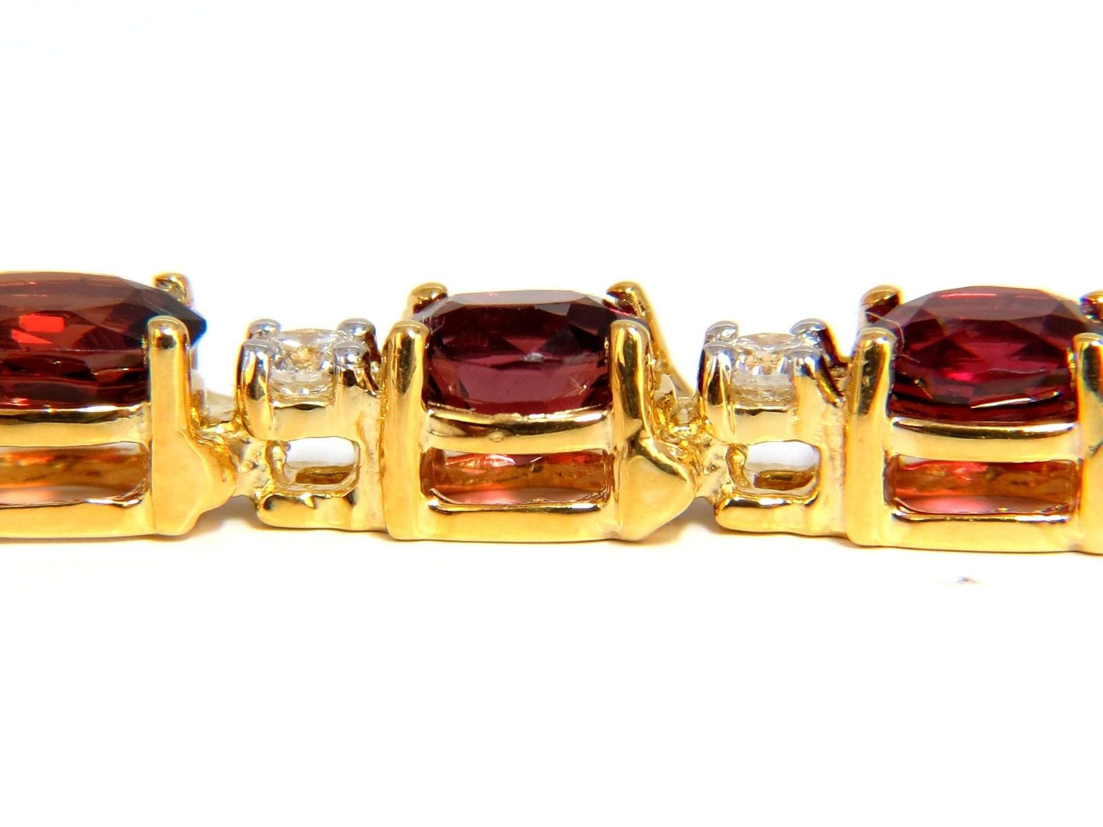 14.81ct Natural Unheated Red Spinel & Diamond Tennis Bracelet in 14K Gold - Elegant Jewelry for Weddings, Parties & Special Occasions
