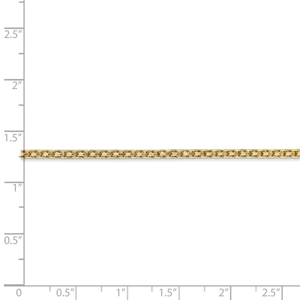 14k Yellow Gold 2mm Flat Bismark Chain Necklace for Women