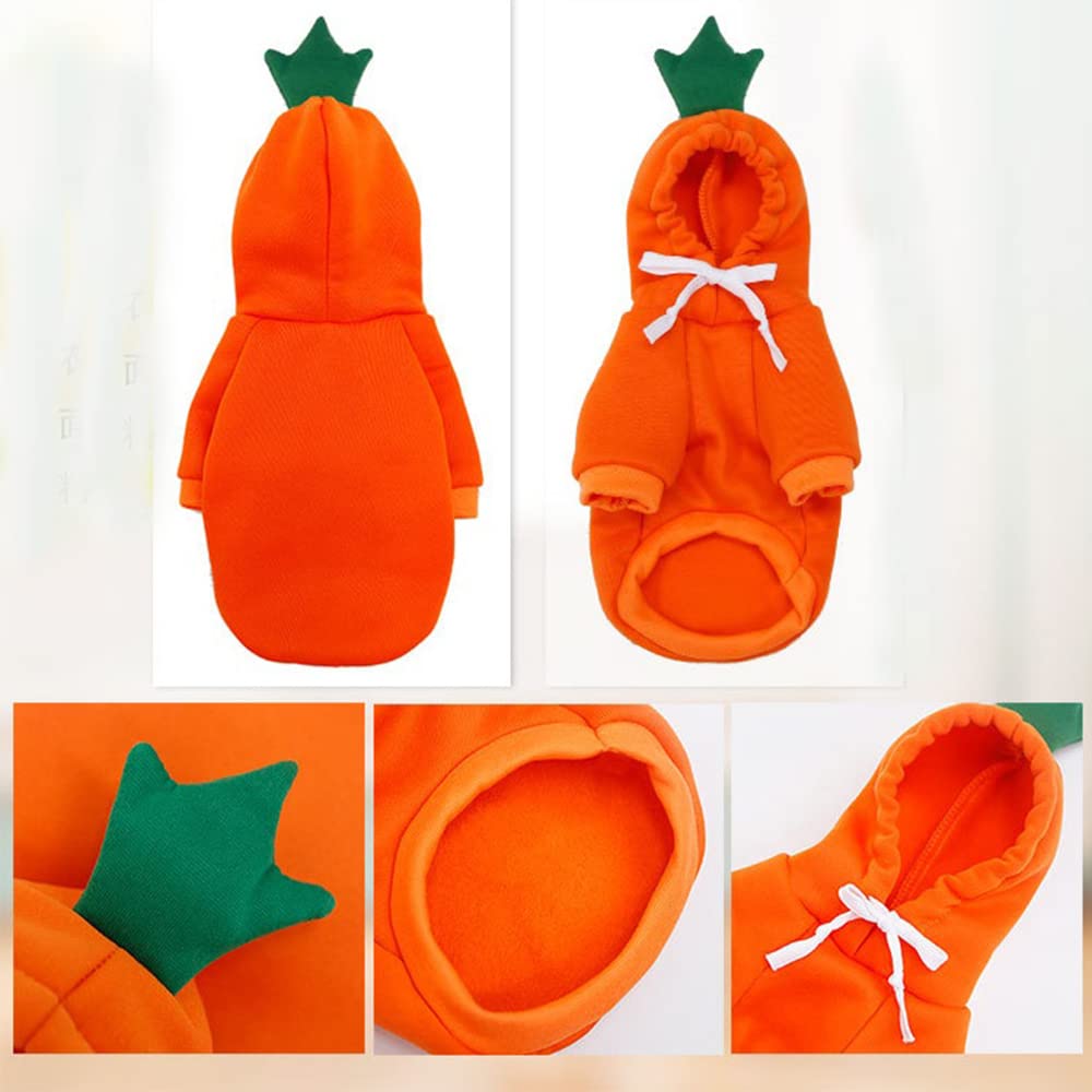 Dog Christmas & Halloween Costumes - Small Dog Hoodies & Cat Outfits for Yorkie, Chihuahua, Pomeranian (X-Small, Orange-Carrot) - Perfect for Holiday Photos & Pet Parties