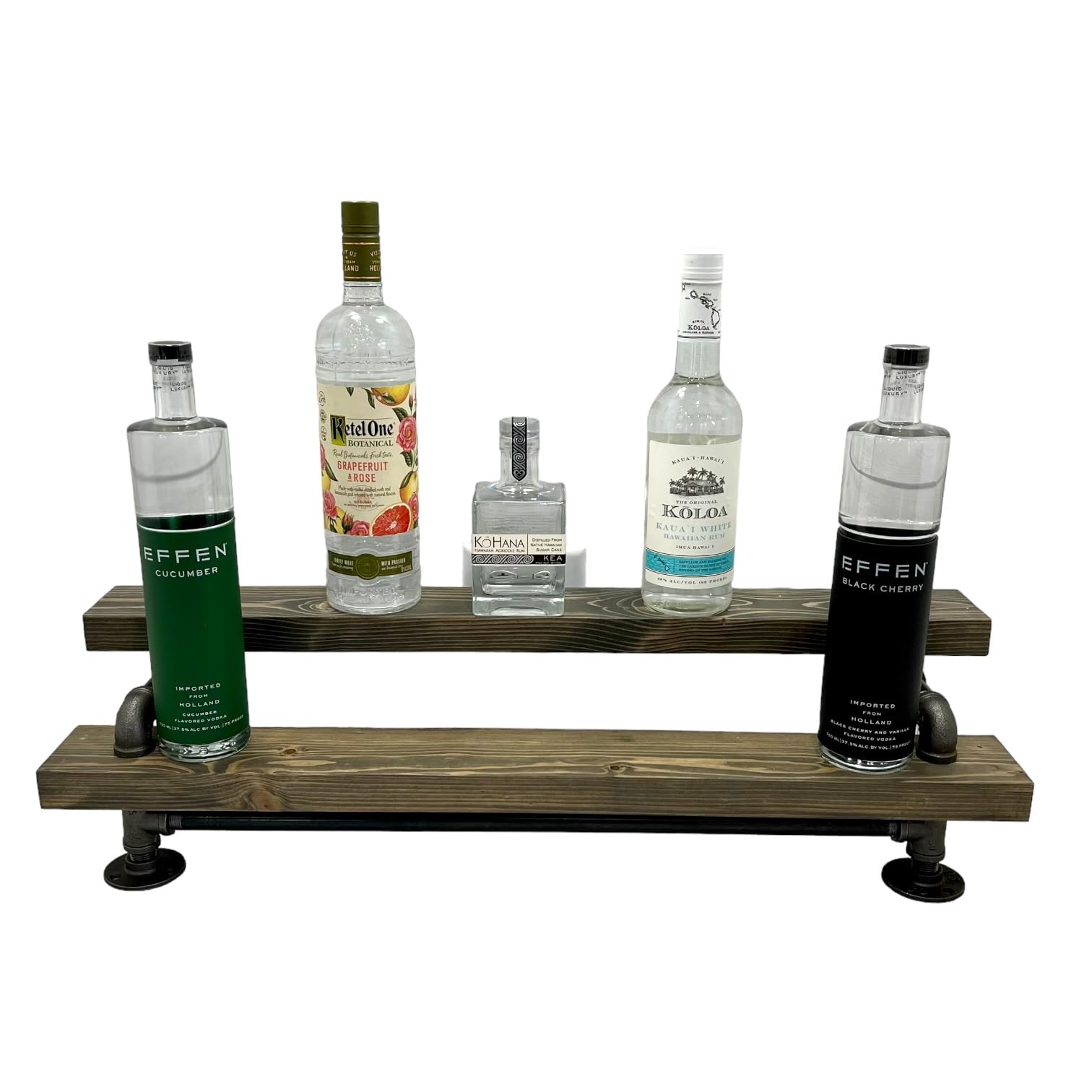 Industrial 2-Tier Freestanding Liquor Shelf - 24