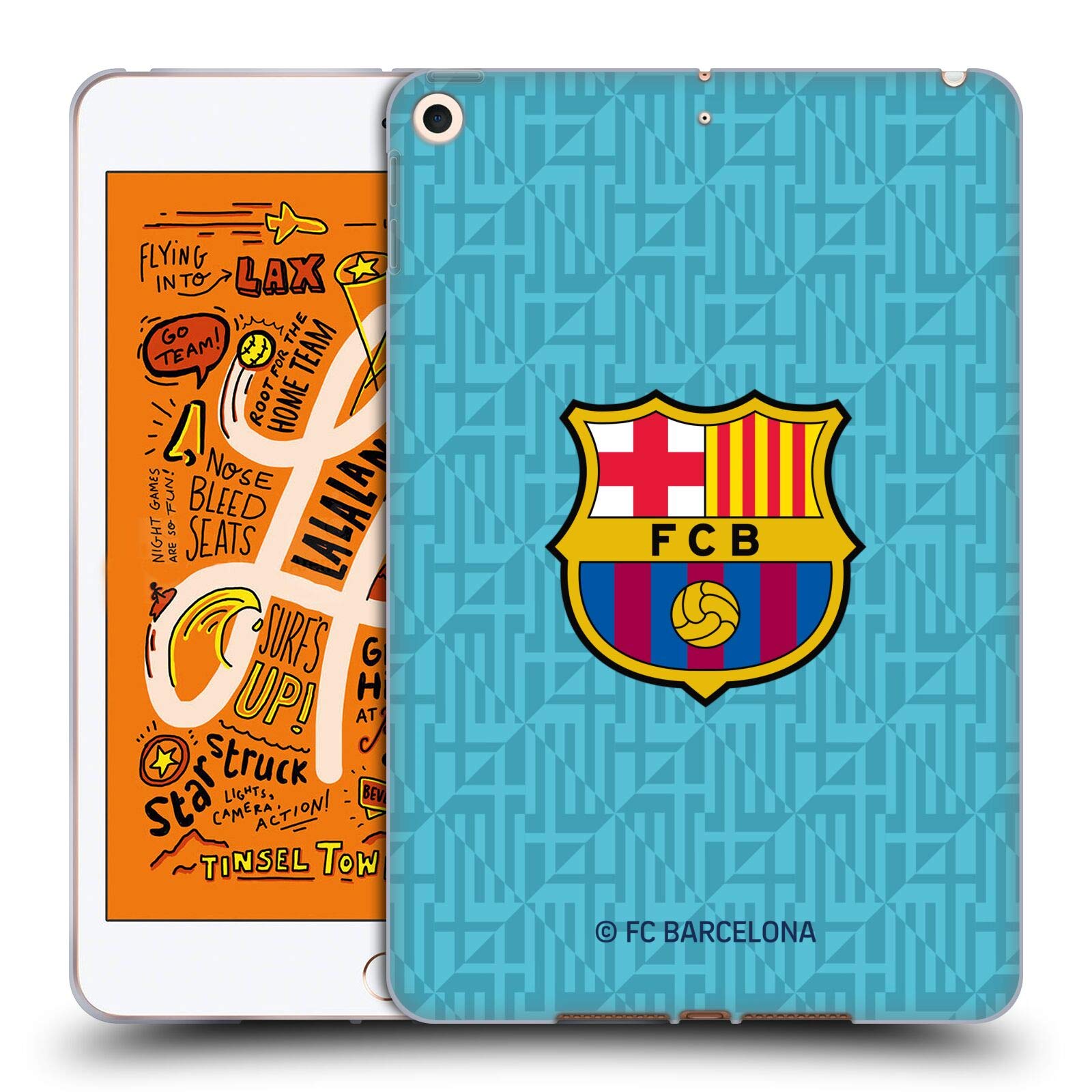 FC Barcelona 2019/20 Third Kit iPad Mini Case - Officially Licensed Soft Gel Cover by Head Case Designs for Apple iPad Mini (2019) - Perfect for Fans, Travel, and Everyday Protection