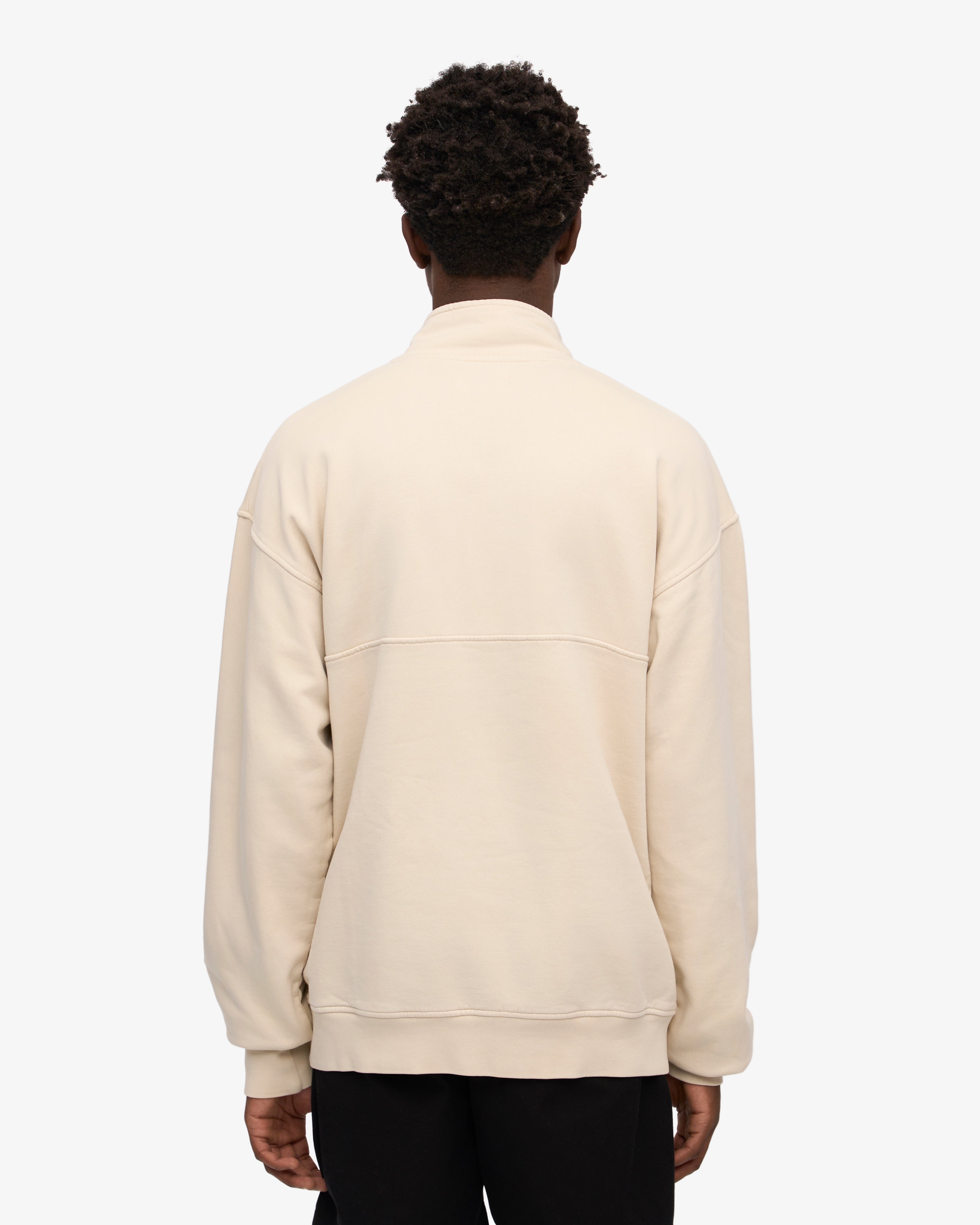 Organic Quarter Zip Sweatshirt for Men & Women | Ivory White | Eco-Friendly Cotton | Casual & Outdoor Wear