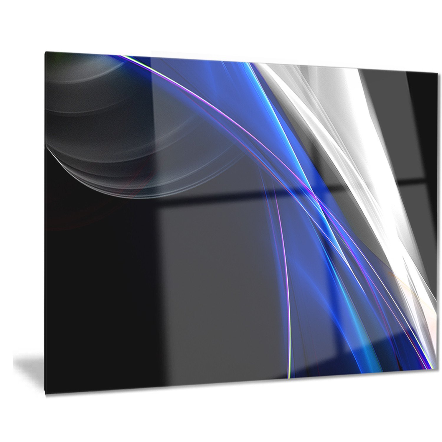 Abstract Blue Glitter Digital Art Metal Wall Decor - Modern Home & Office Artwork - 40x30 Inches - Perfect for Living Room, Bedroom, or Office Decoration