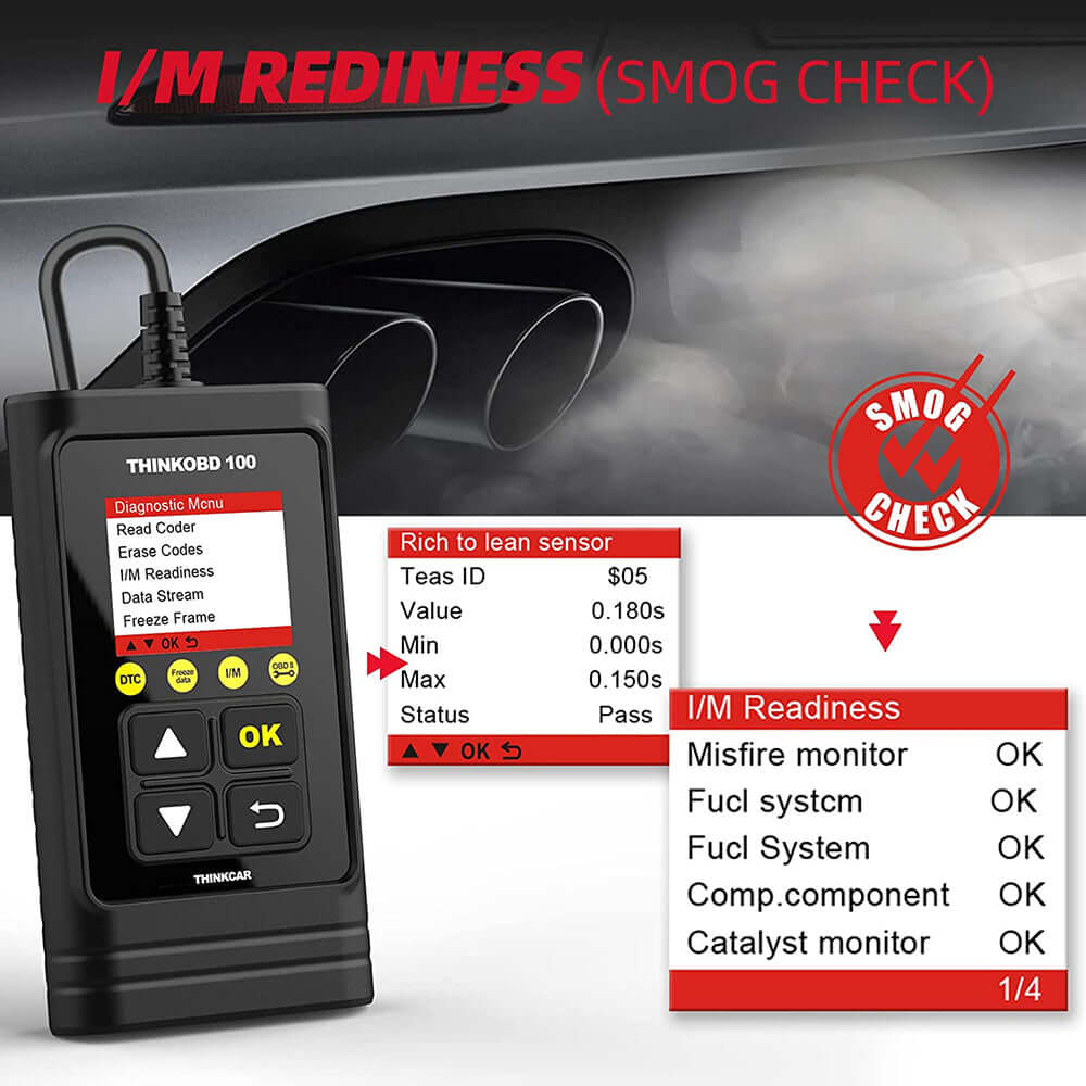 THINKCAR THINKOBD 100 OBD2 Scanner - Professional Car Diagnostic Tool for Engine Fault Codes, ABS, SRS - Compatible with Android & iOS - Perfect for Mechanics & DIY Car Repairs