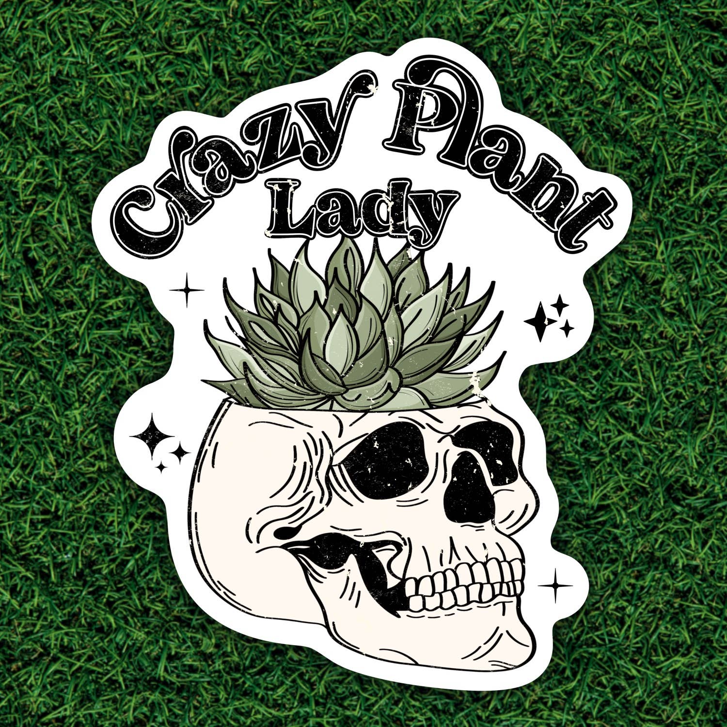 Grunge Skull Planter Sticker - Unique Gothic Decor for Plant Lovers | Perfect for Laptops, Water Bottles & DIY Projects