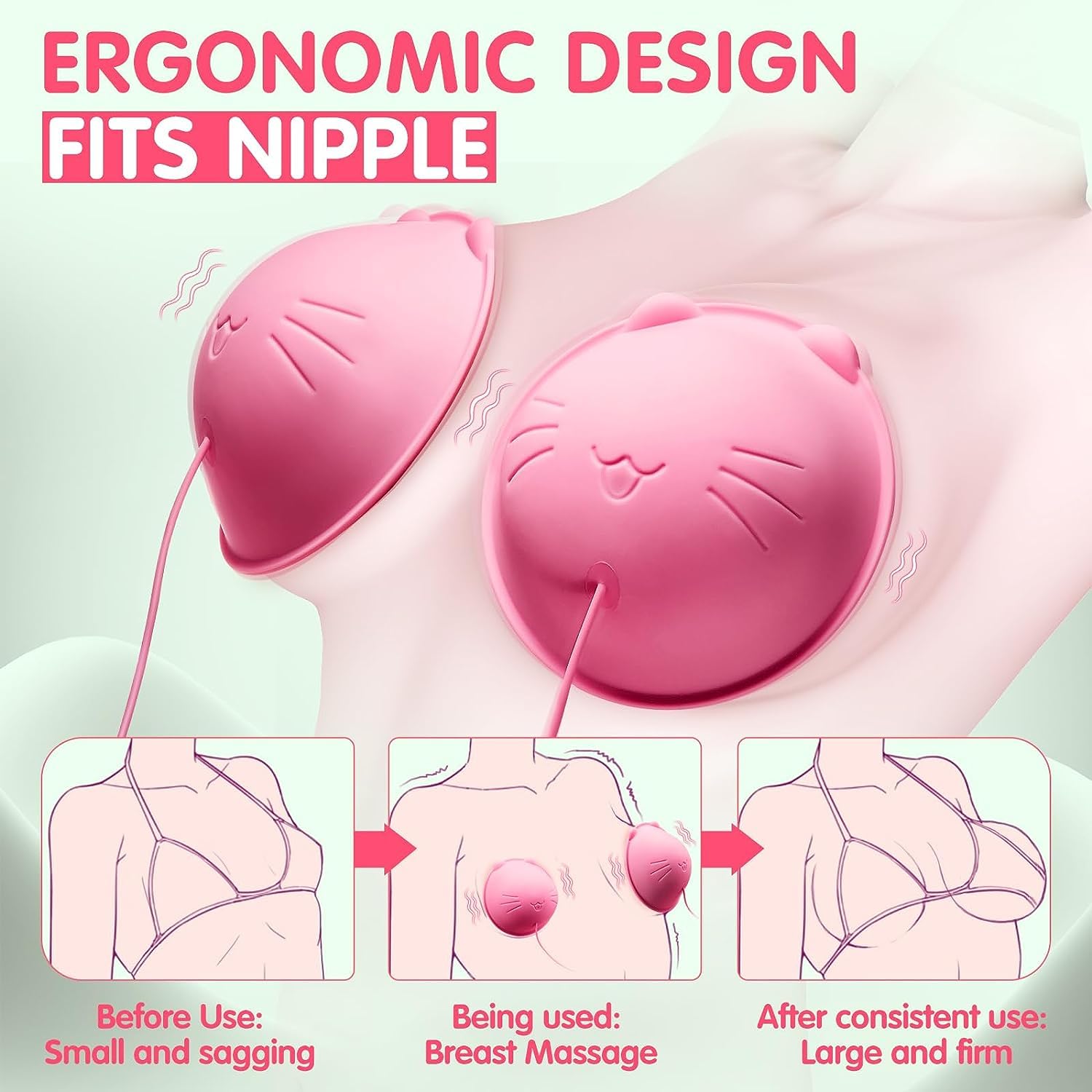 Breast Massager & Nipple Suckers - Women's Pleasure Toys for Sensual Relaxation & Couples Play - Perfect for Solo Use, Foreplay & Intimate Moments