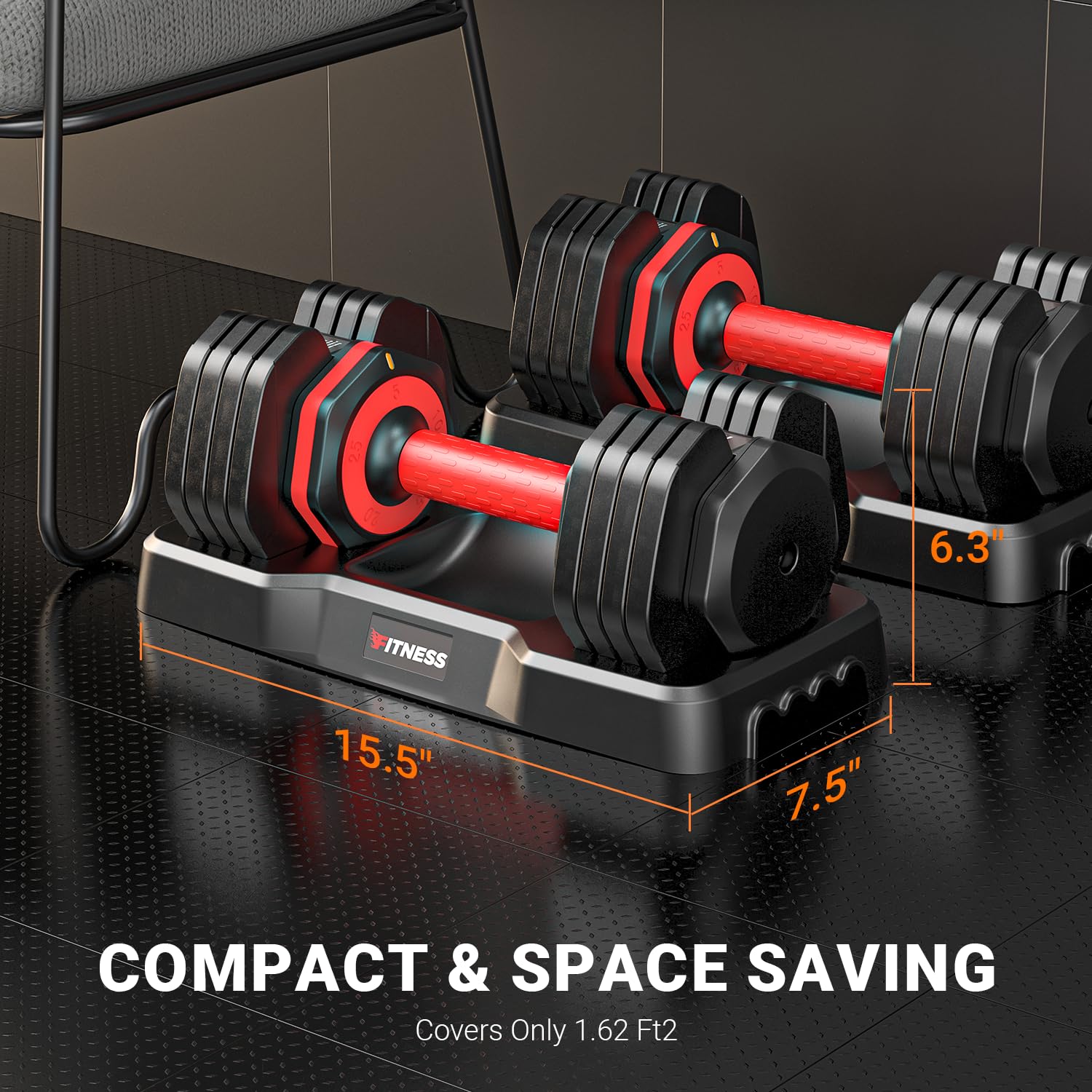 Adjustable Dumbbells Set of 2 - 5-in-1 Quick Change Weight System with Anti-Slip Grip for Home Workouts - Perfect for Men & Women Strength Training, HIIT, and Full-Body Exercises
