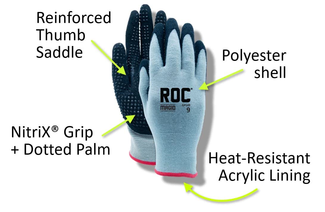 **Heat Resistant Work Gloves - Nitrile Coated, Palm-Dotted, Size 10/XL, 72-Pack, Reusable & Silicone-Free (GP149) - Ideal for Welding, Construction & High-Temperature Tasks**