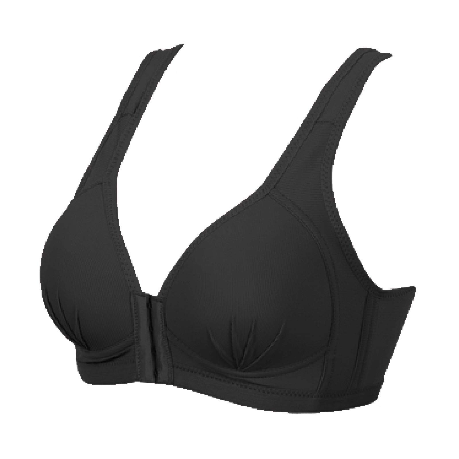 WYTong 2-Pack Women's Seamless Front Closure Sports Bras - Extra Elastic, Breathable Lace Trim for High Impact Workouts & Yoga | Comfortable Support for Running, Gym & Active Lifestyle