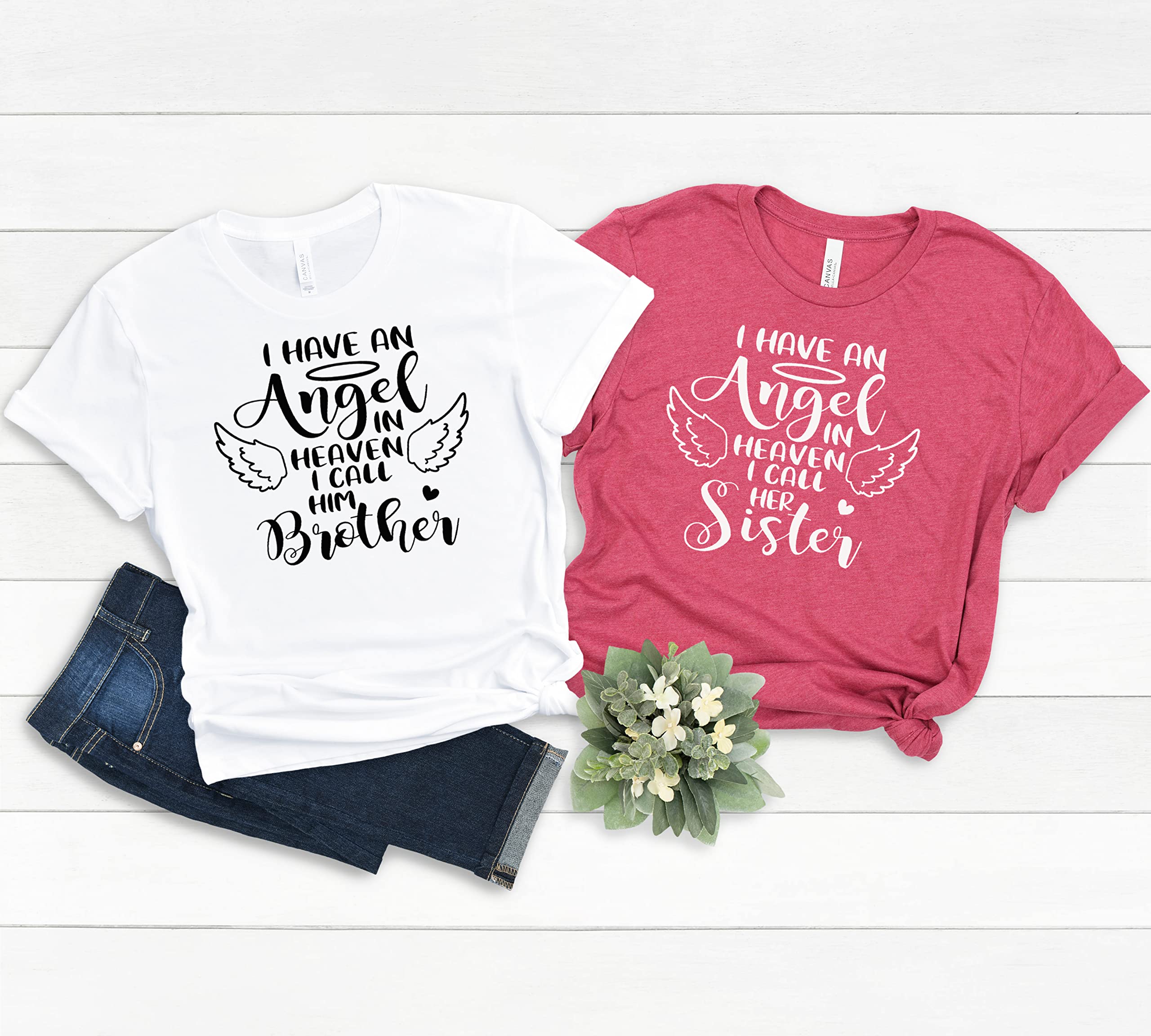 Heavenly Angel Mom T-Shirt - Memorial Gifts for Loss of Mother, Dad, Sister or Brother - Comforting Apparel for Mother's Day & Father's Day - Perfect for Remembrance & Family Gatherings
