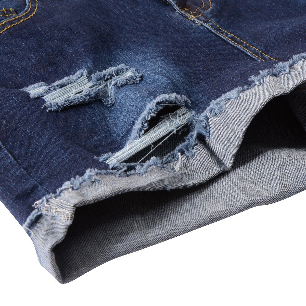 Vanberfia Women's Stretchy Denim Mid Rise Jean Shorts with Pockets - Comfortable High Waist Denim Shorts for Summer, Casual Wear, Beach & Outdoor Activities