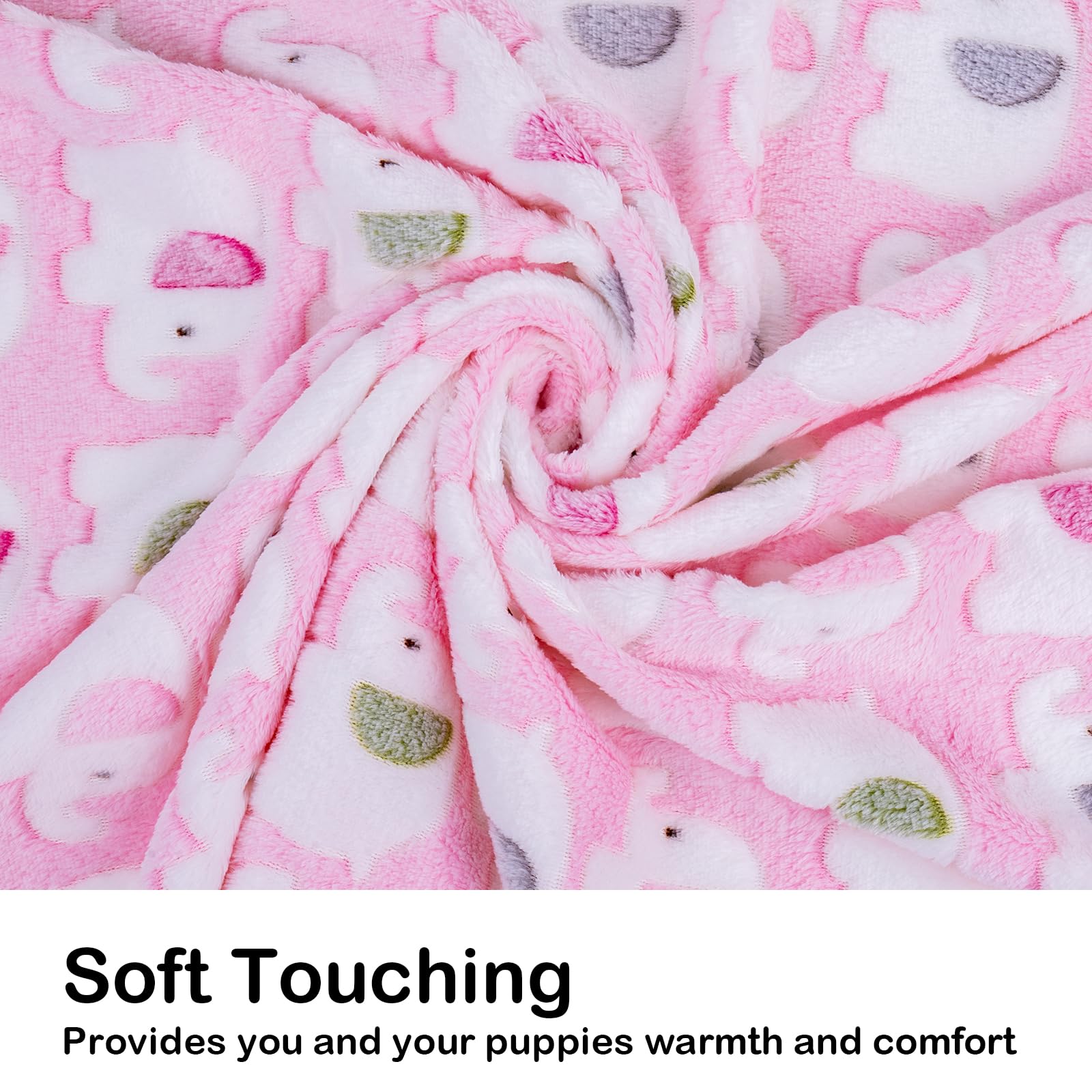 **Dono 1 Pack 6 Soft Fluffy Fleece Dog Blankets for Small, Medium & Large Dogs - Paw Print Design, Warm & Cozy Pet Blanket for Sleeping, Cuddling - Perfect for Beds, Couches & Travel (Pink)**