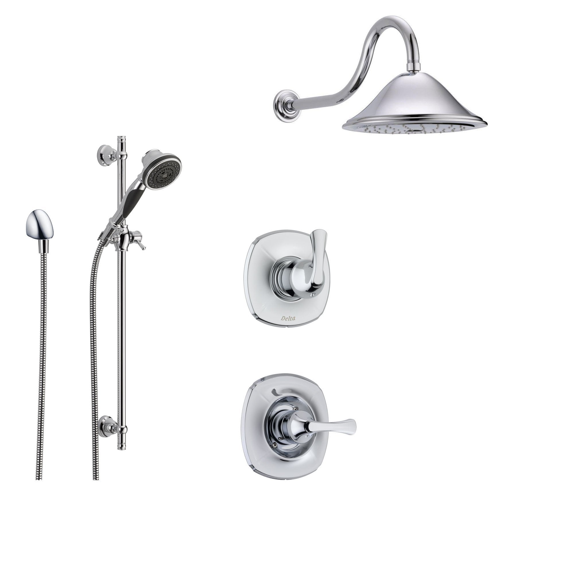 Delta Addison Chrome Shower System - 3-Function Diverter, Large Rainfall Showerhead & Handheld Shower SS149281 | Perfect for Master Bathrooms & Spa-Like Showers