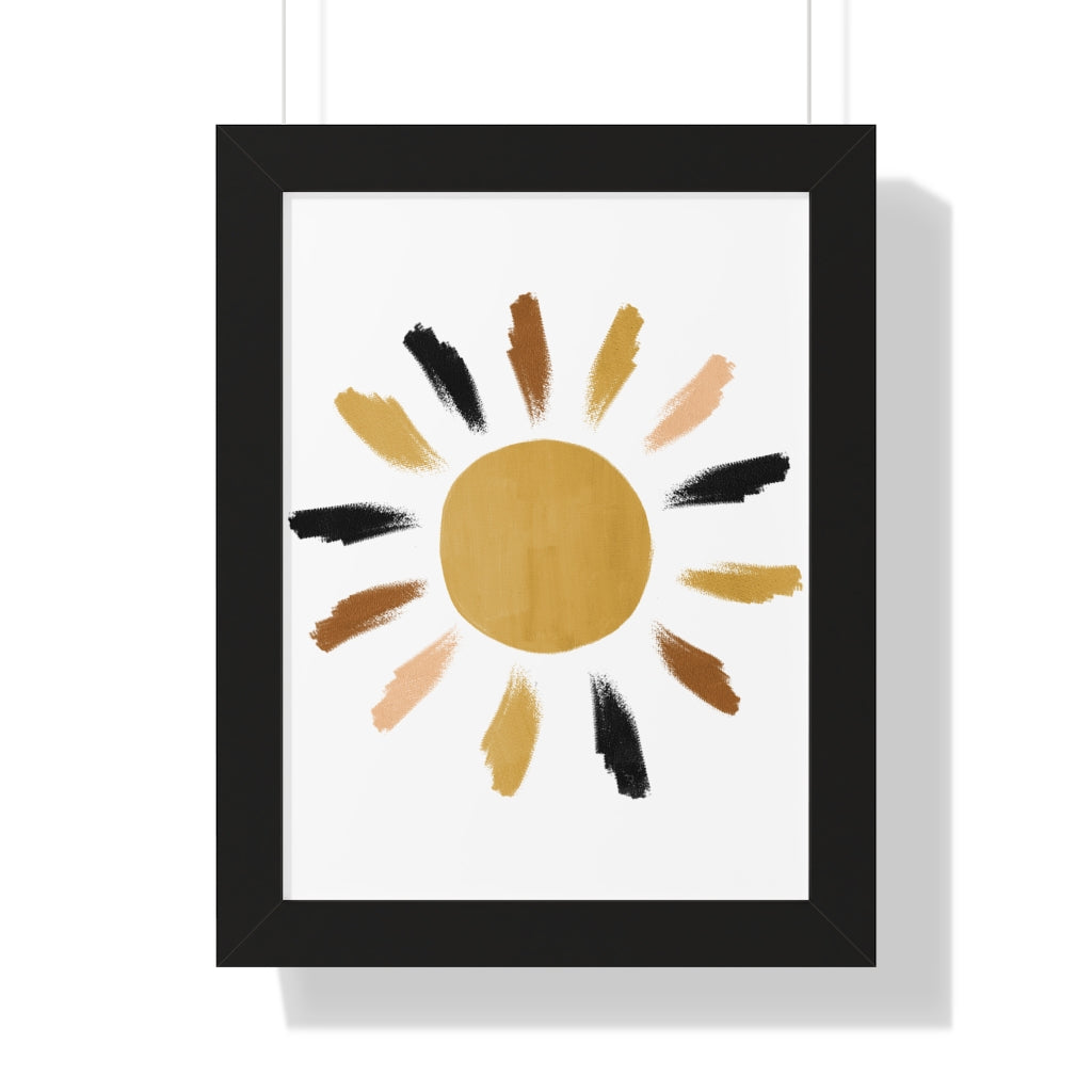 Modern Sunshine Framed Vertical Poster - Wall Art Decor for Living Room, Bedroom & Office - Perfect for Home & Office Decoration