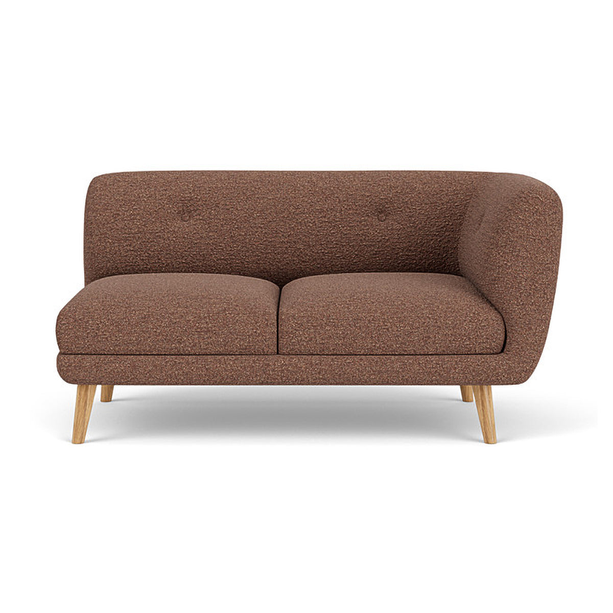 Alfred Boucle Right 2 Seater Modular Sofa - Modern Comfortable Sectional Couch for Living Room, Lounge & Small Spaces