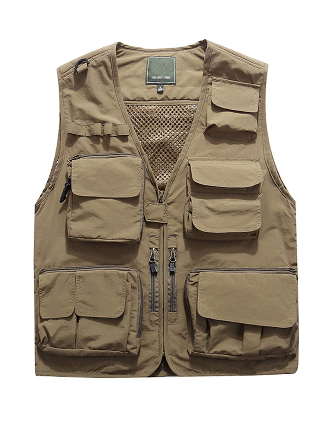 Jenkoon Men's Lightweight Fishing Vest with Multiple Pockets - Durable Outdoor Work & Travel Gear for Hiking, Camping, and Fishing Adventures