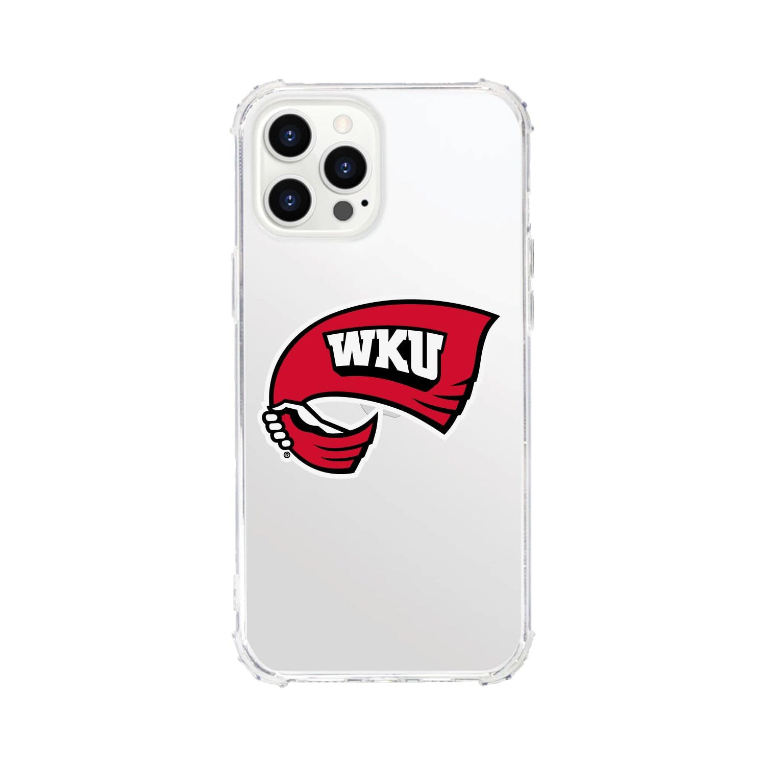 OTM Essentials Durable Phone Case for iPhone 13 Pro - Shockproof Protective Cover with Tough Edge in Classic White | Western Kentucky University WKU Themed | Perfect for Daily Use, Travel & School
