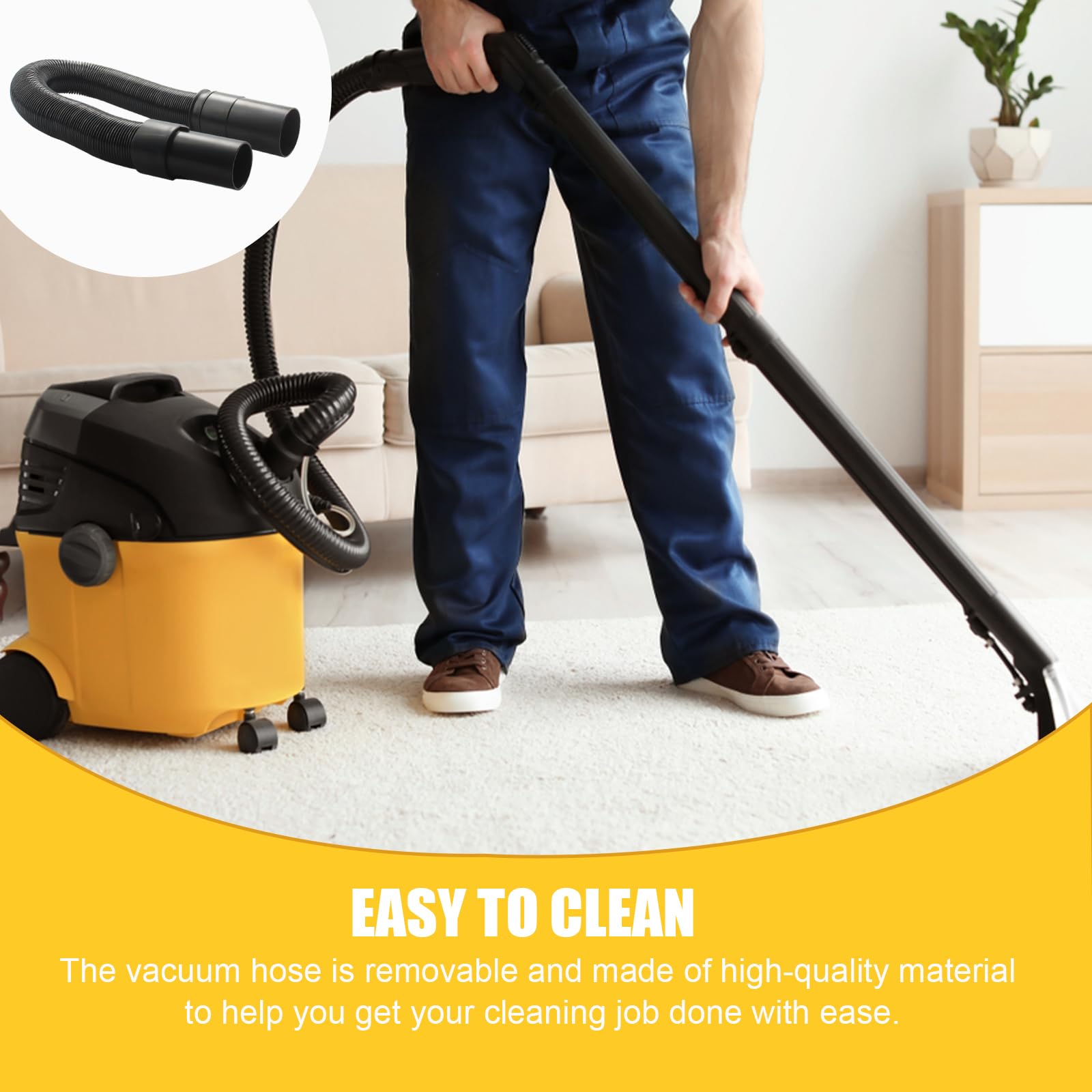Dewalt DXV04T DXV05P DXV09P Replacement Vacuum Hose - Compatible with Wet Dry Vacuum Cleaners DXVA19-2600 - Perfect for Workshop, Garage and Home Cleaning