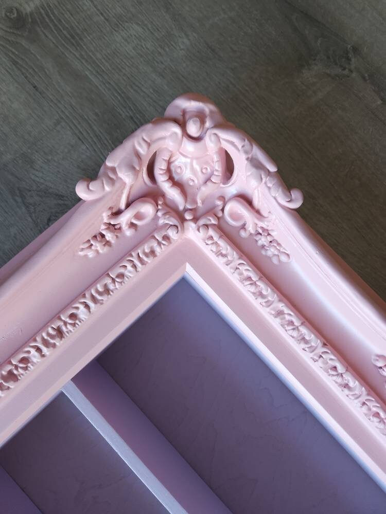 20x24 Inch Pink Ornate Hanging Frame Display - Perfect for Nail Polish Organizer & Essential Oil Rack - Ideal for Salon, Spa, and Home Decor Organization
