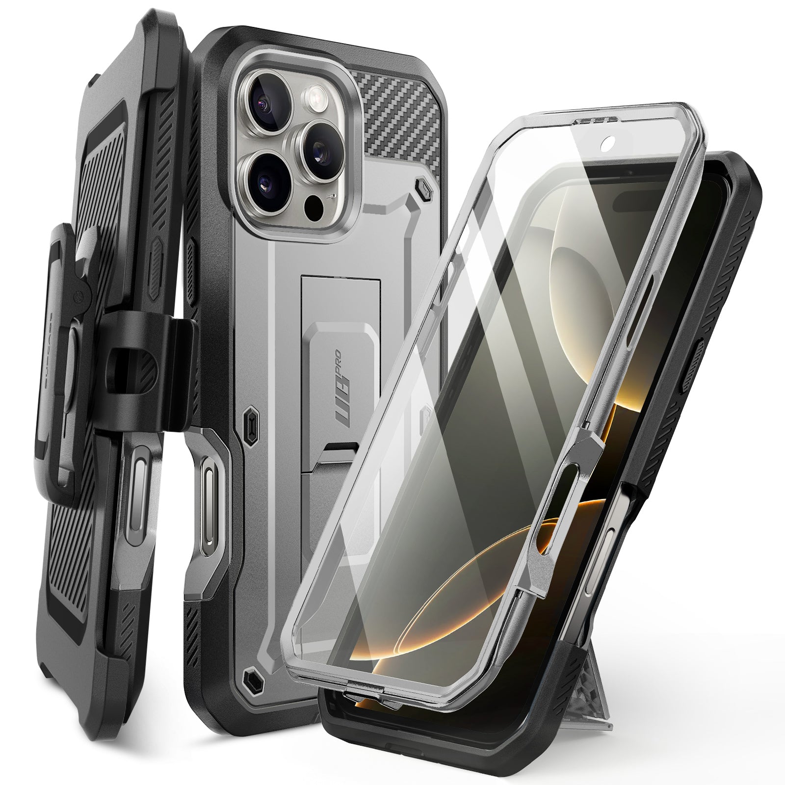 iPhone 16 Pro Max 6.9 Inch Unicorn Beetle PRO Rugged Case - Titanium Gray | Heavy Duty Protection for Drops & Scratches | Perfect for Outdoor Adventures, Construction Work & Extreme Sports