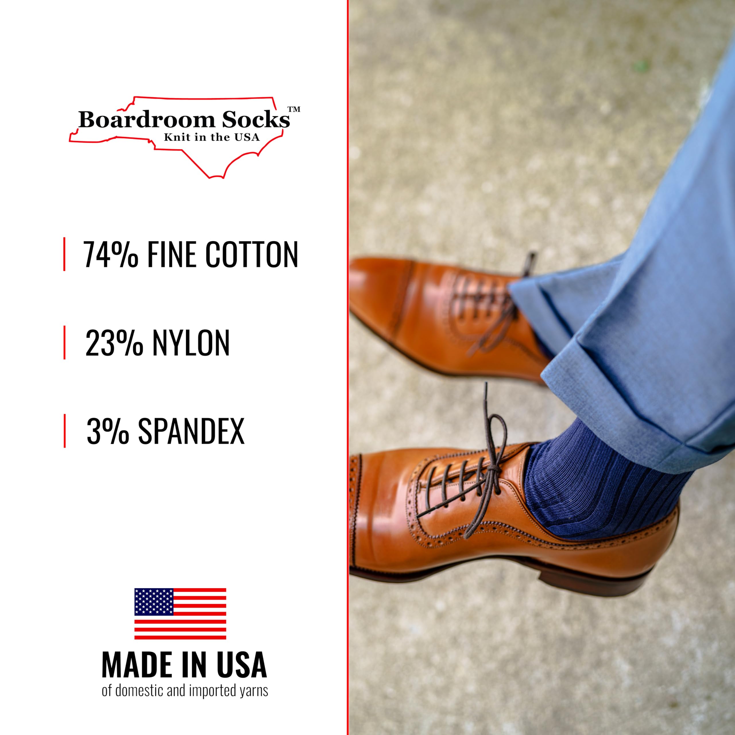 Premium Cotton Dress Socks for Men - Breathable & Comfortable Formal Socks - Classic Mid-Calf Business Socks by Boardroom Socks - Perfect for Office, Wedding & Professional Occasions