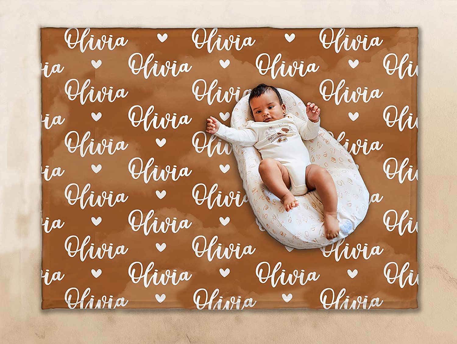 Custom Monogram Baby Blanket - Personalized Gift for Newborns & Kids - Baby Shower, Birthday, Christmas