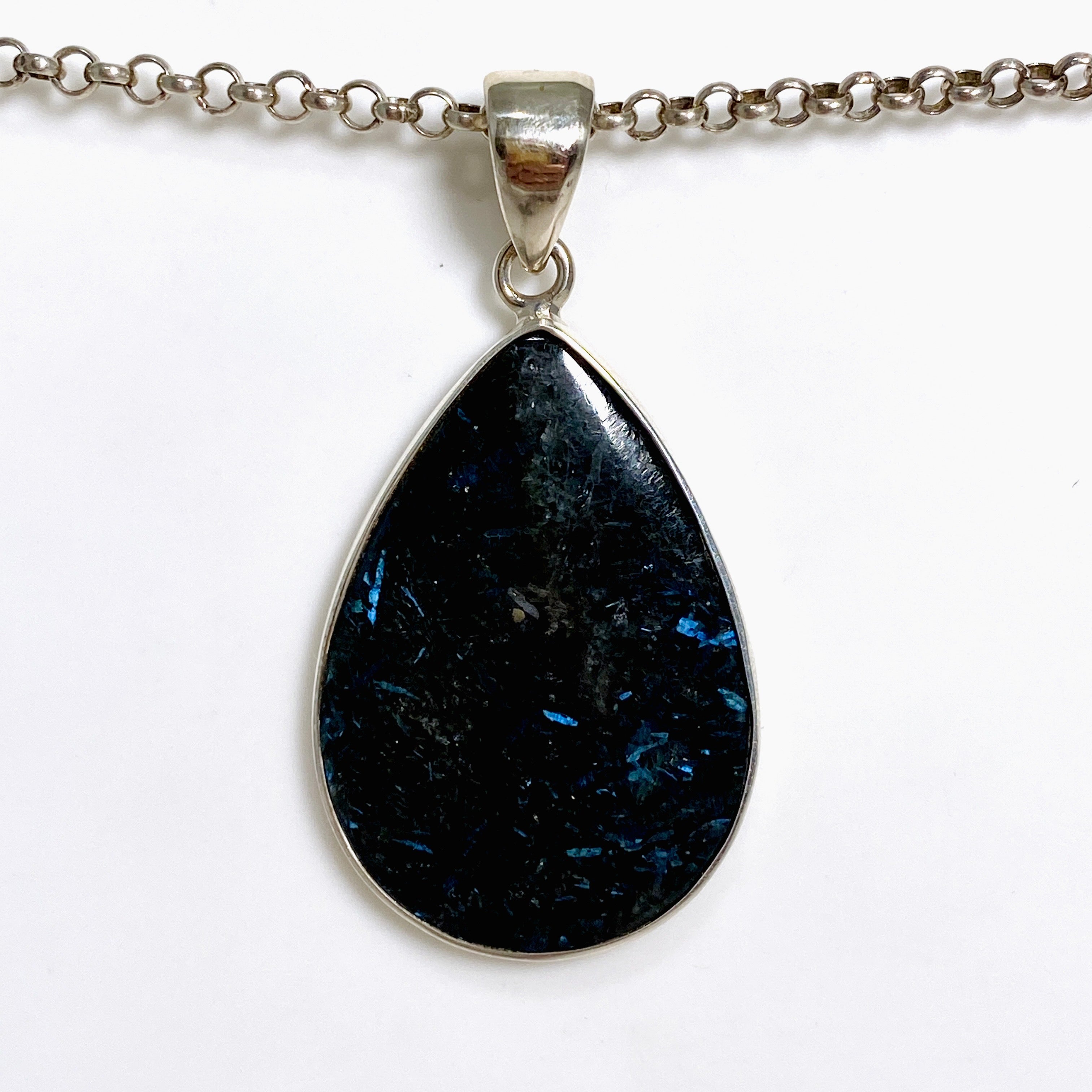 Nuummite Teardrop Cabochon Pendant - Natural Gemstone Jewelry for Women - BTP 66 - Perfect for Meditation, Energy Healing & Spiritual Gifts