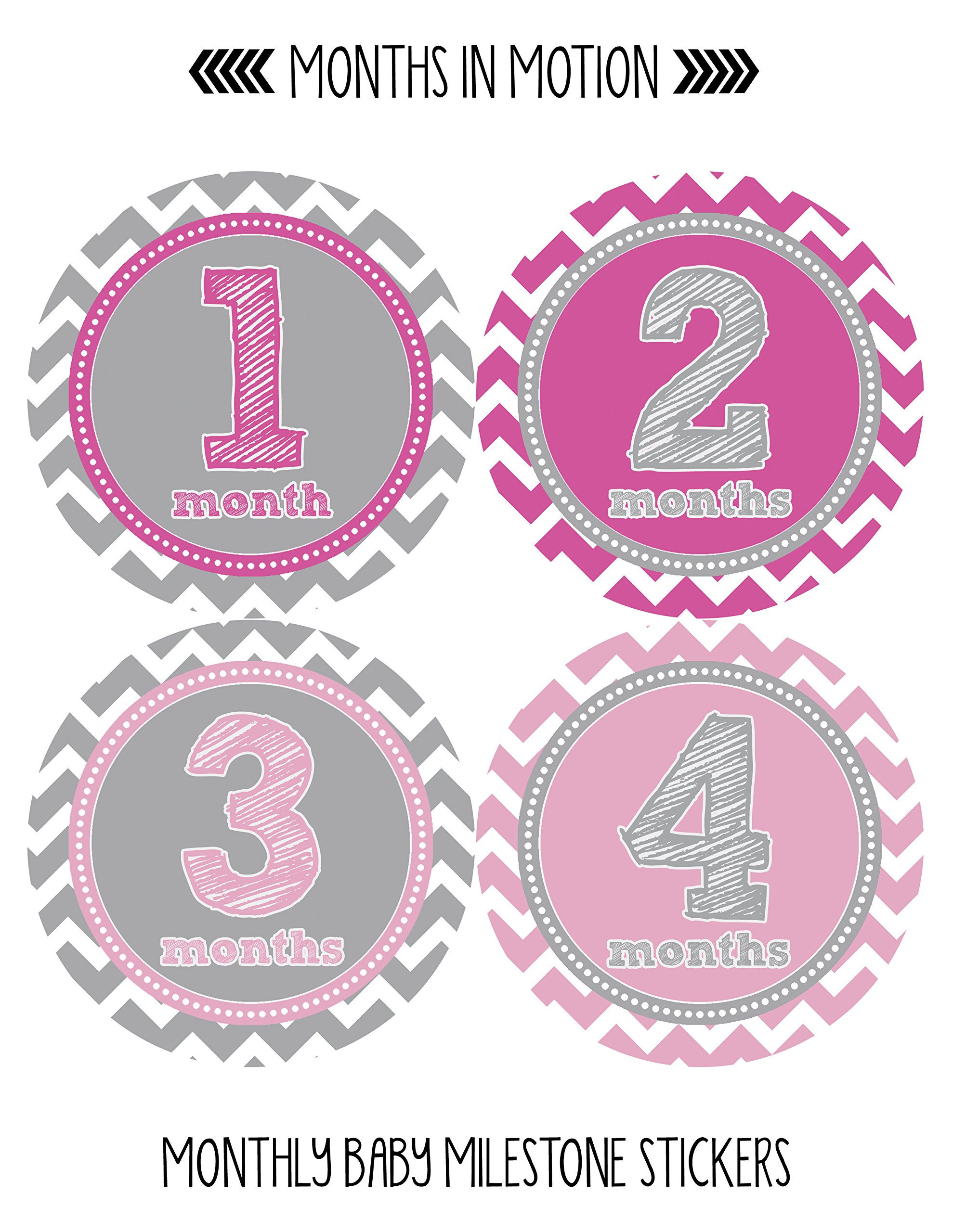 Baby Milestone Stickers for Newborn Girls - Monthly Growth Photo Stickers - Adhesive Baby Girl Stickers for First Year - Perfect for Baby Photo Albums, Scrapbooking, and Monthly Milestone Pictures