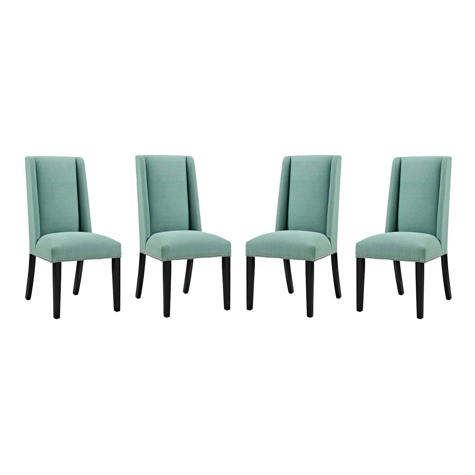Baron Fabric Dining Chairs Set of 4 - Modern Upholstered Kitchen & Dining Room Chairs for Home, Restaurant & Office Use