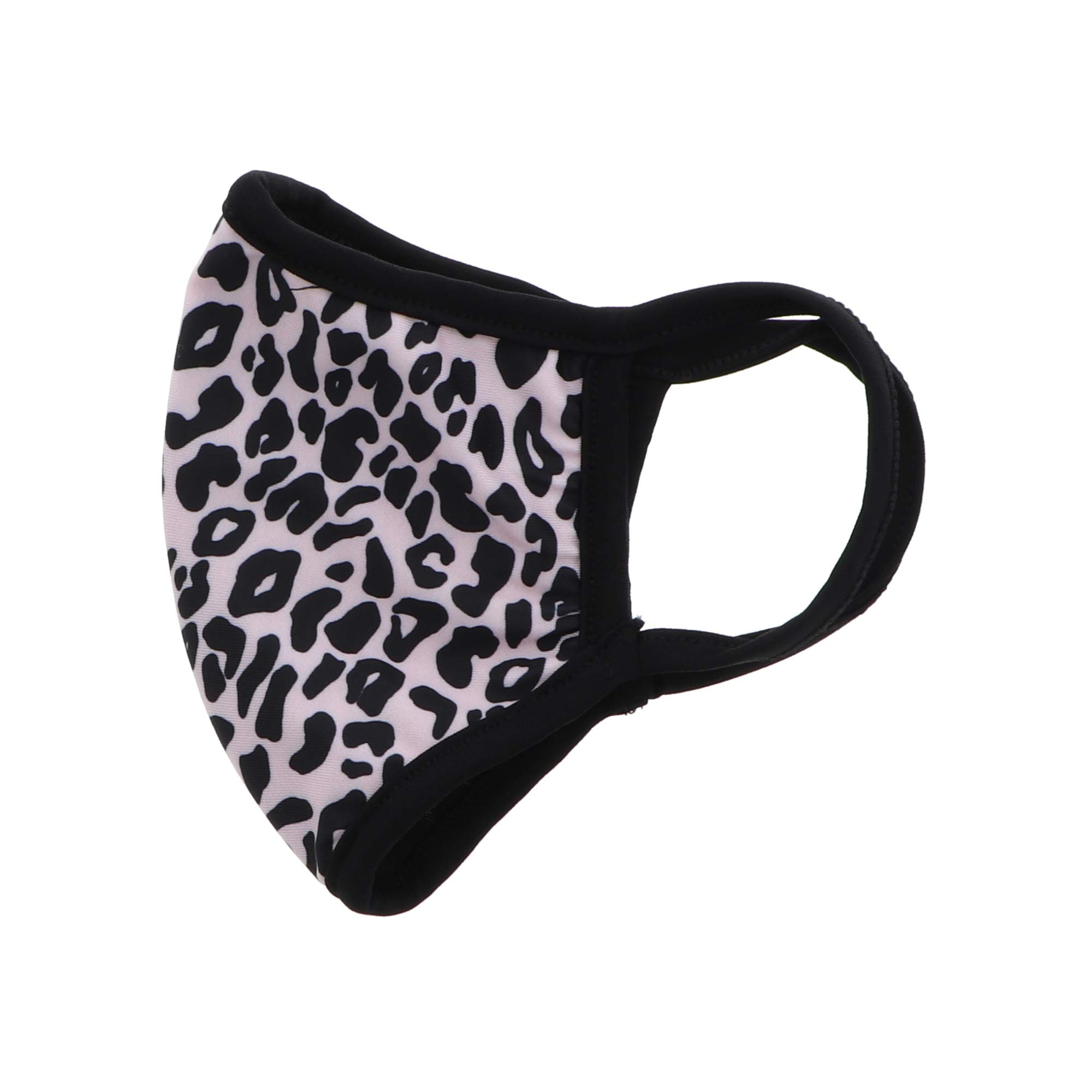 Pink and Black Cheetah Print Adult Face Mask with Black Trim - Size 5 - Fashionable Protective Mask for Daily Wear, Work, and Travel