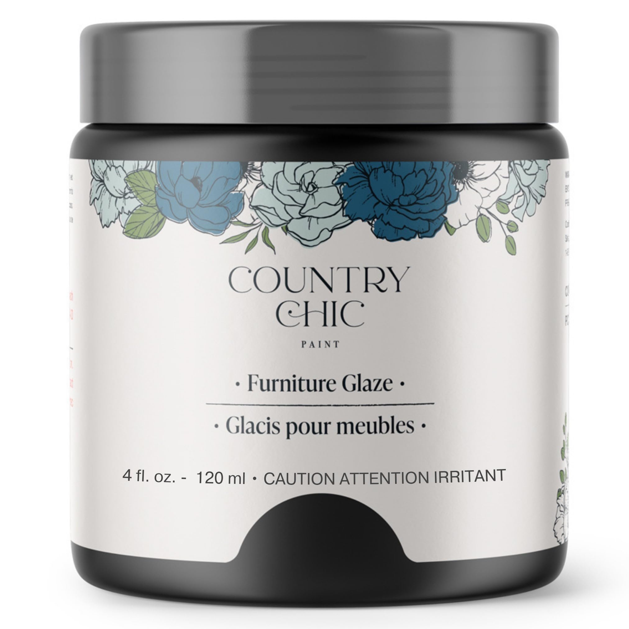 Antique Patina Furniture Glaze - Eco-Friendly Chalk Style Paint & Wood Stain for DIY Furniture Makeover - 6 Colors (Graphite Black, 4 oz) - Perfect for Shabby Chic Decor, Farmhouse Style, and Vintage Furniture Restoration