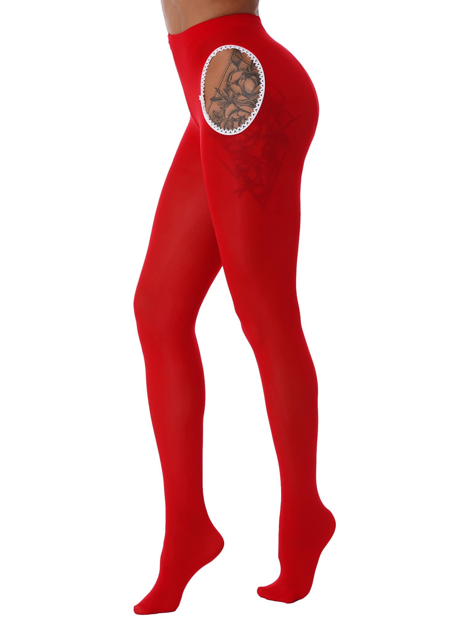 Women's Suspender Pantyhose - Sexy Cutout Tights & Stretchy Footed Hosiery for Everyday Wear, Date Night & Cosplay
