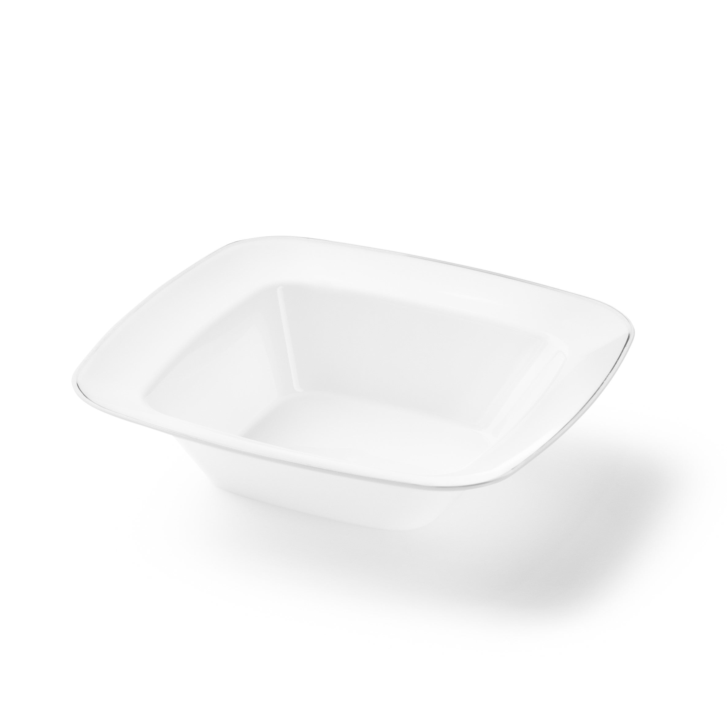 5 oz. Square Plastic Dessert Bowls - 10 Pack Contour Design for Ice Cream, Pudding & Party Snacks - Durable & Reusable Serving Dishes for Home, Restaurants & Catering Events