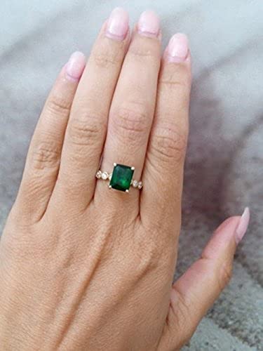 Emerald Statement Ring - May Birthstone Rectangle Gold Ring for Engagement, Bridal Gift & Wedding Jewelry | Perfect for Proposals, Anniversaries & Special Occasions