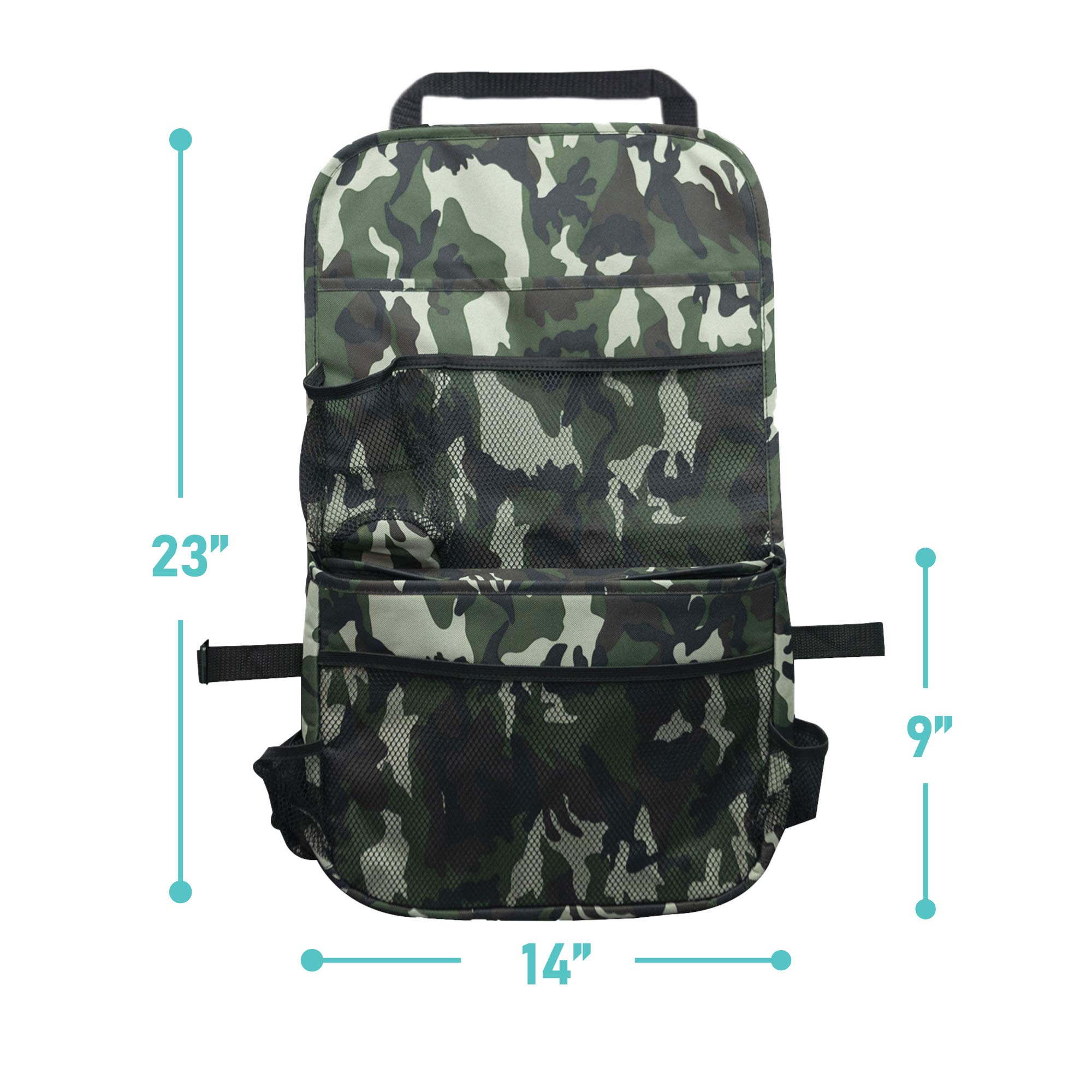 FH Group Multi-Pocket Camo Print Car Seat Back Organizer with Insulated Cooler - Universal Backseat Storage for Kids, Travel & Road Trips - Perfect for Toys, Snacks, Books & Road Trip Essentials