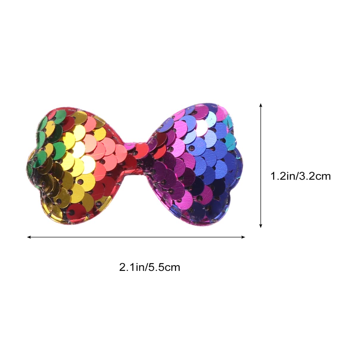 5pcs DIY Bowknot Hair Accessories with Sequin Mermaid Scale Patches - Perfect for Crafting, Party Decorations, and Kids' Costume Design