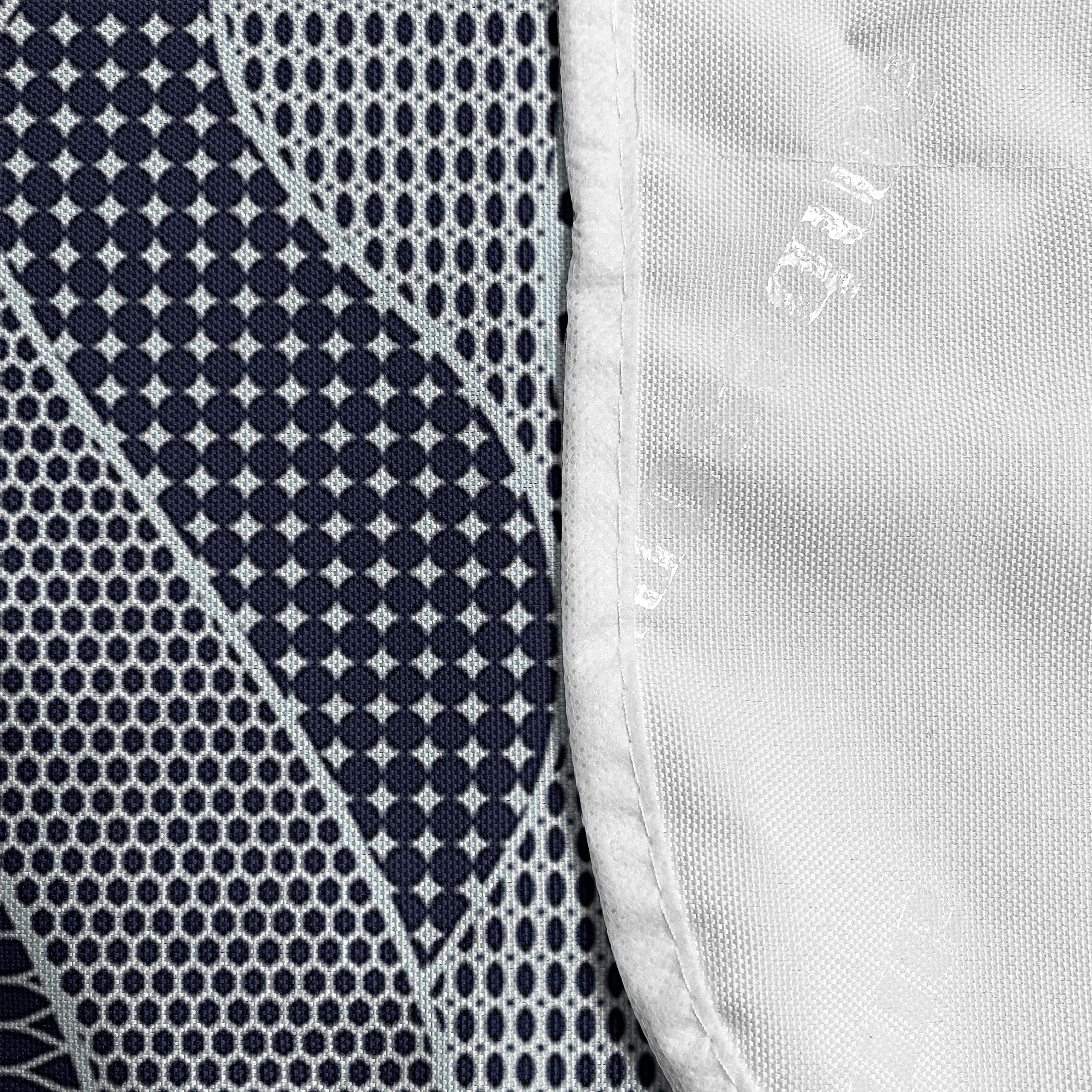 Ambesonne Waterproof Microwave Cover - Abstract Wavy Pattern with Circles, Dots & Hexagons - 36