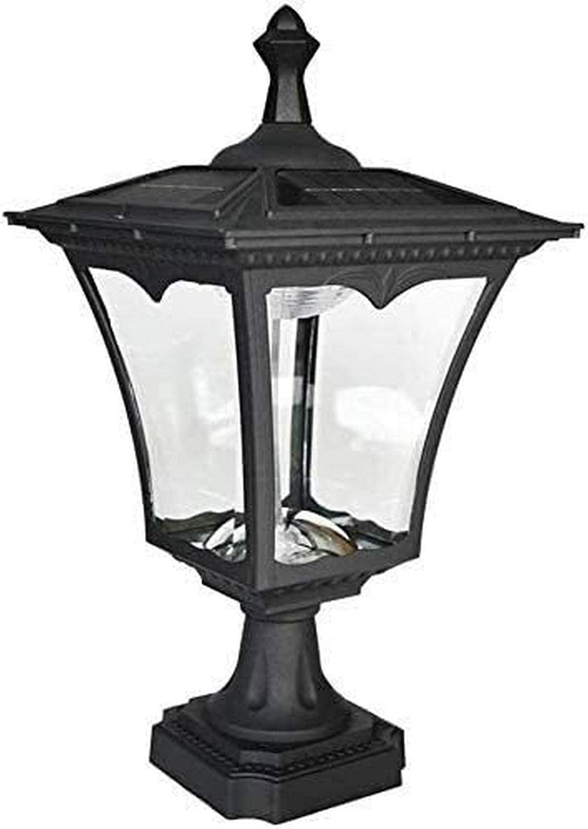 Solar LED Post Light - Waterproof Aluminum Outdoor Garden Lights for Lawn, Wall, Villa & Community - White Acrylic Lampshade Pillar Light for Pathway, Driveway & Landscape Lighting