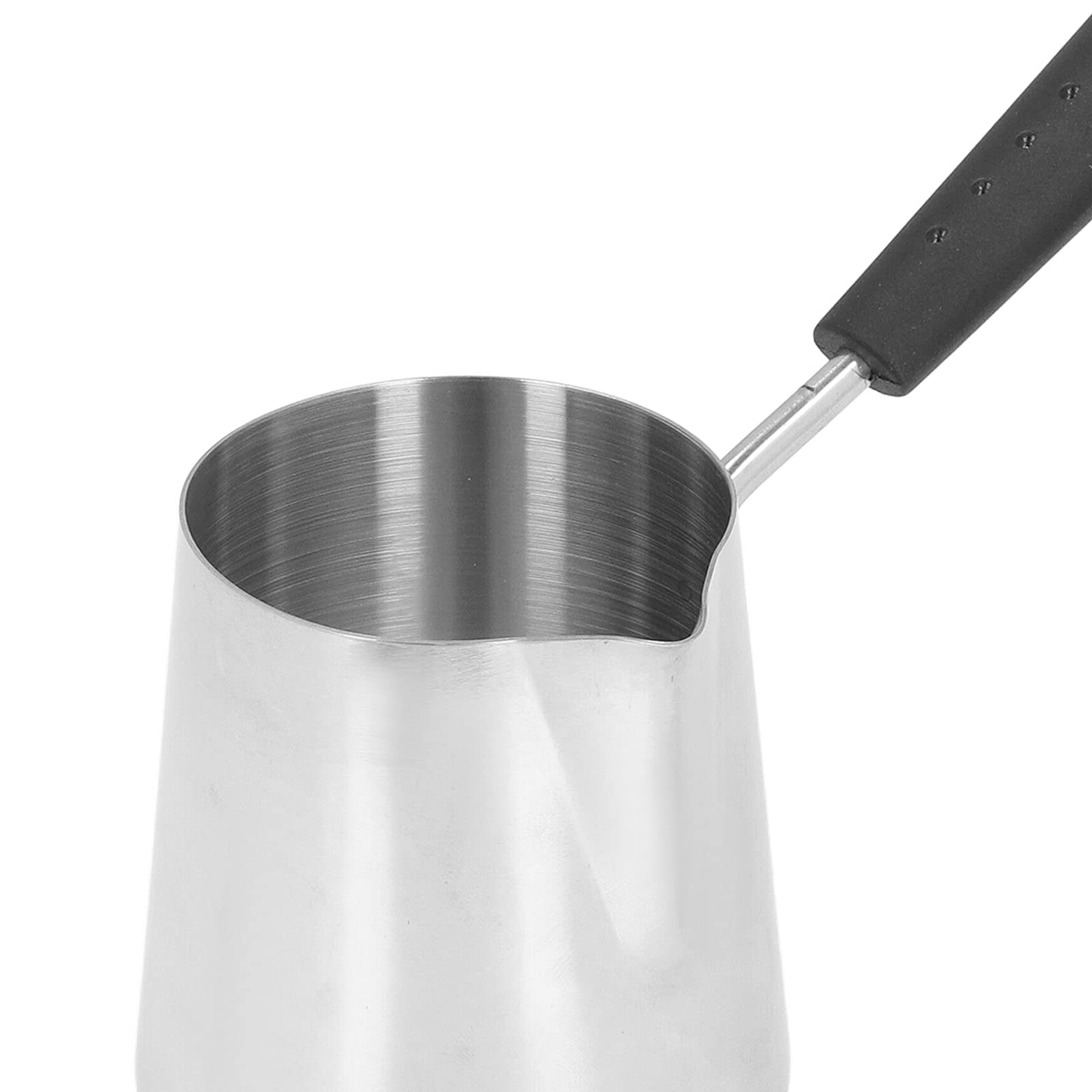 2pcs Stainless Steel Milk Butter Warmer Pot - 350ml/12oz Turkish Coffee Pot with Spout for Maple Syrup, Sauce Heating & Milk Boiling - Perfect for Kitchen, Camping & Coffee Shops
