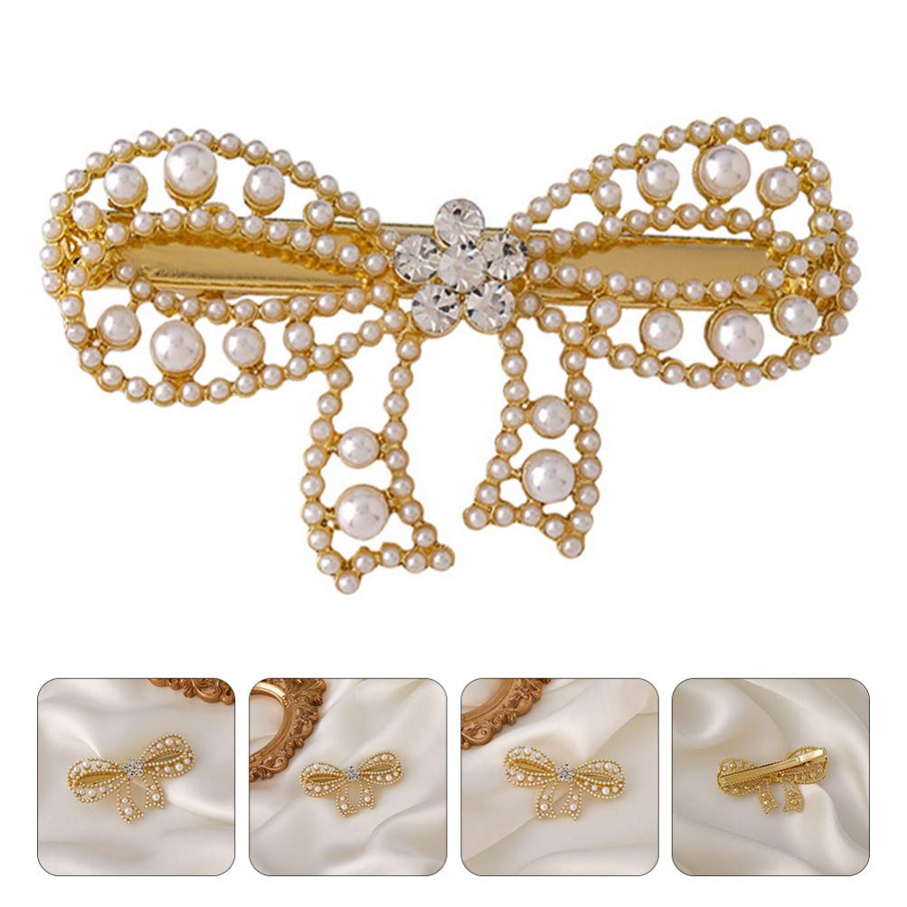 Beaupretty Large Pearl Hair Clips for Women & Girls - Elegant Bow Hair Barrettes & Fashion Hair Accessories | Perfect for Weddings, Parties & Everyday Wear