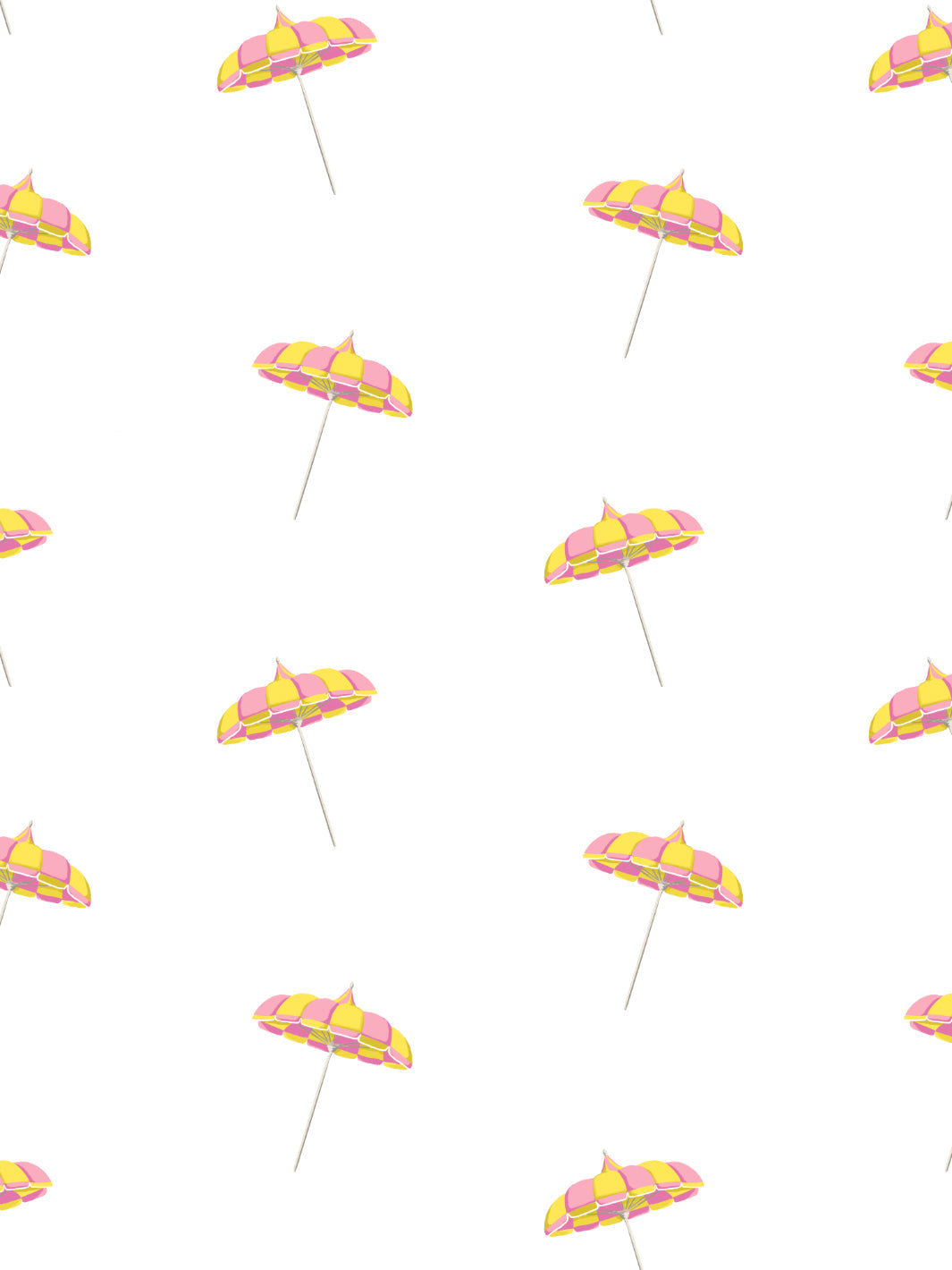 Barbie™ Land Umbrella Wallpaper - Yellow & Pink Aesthetic Wall Decor for Girls' Bedroom & Playroom | Barbie™ Themed Room Design