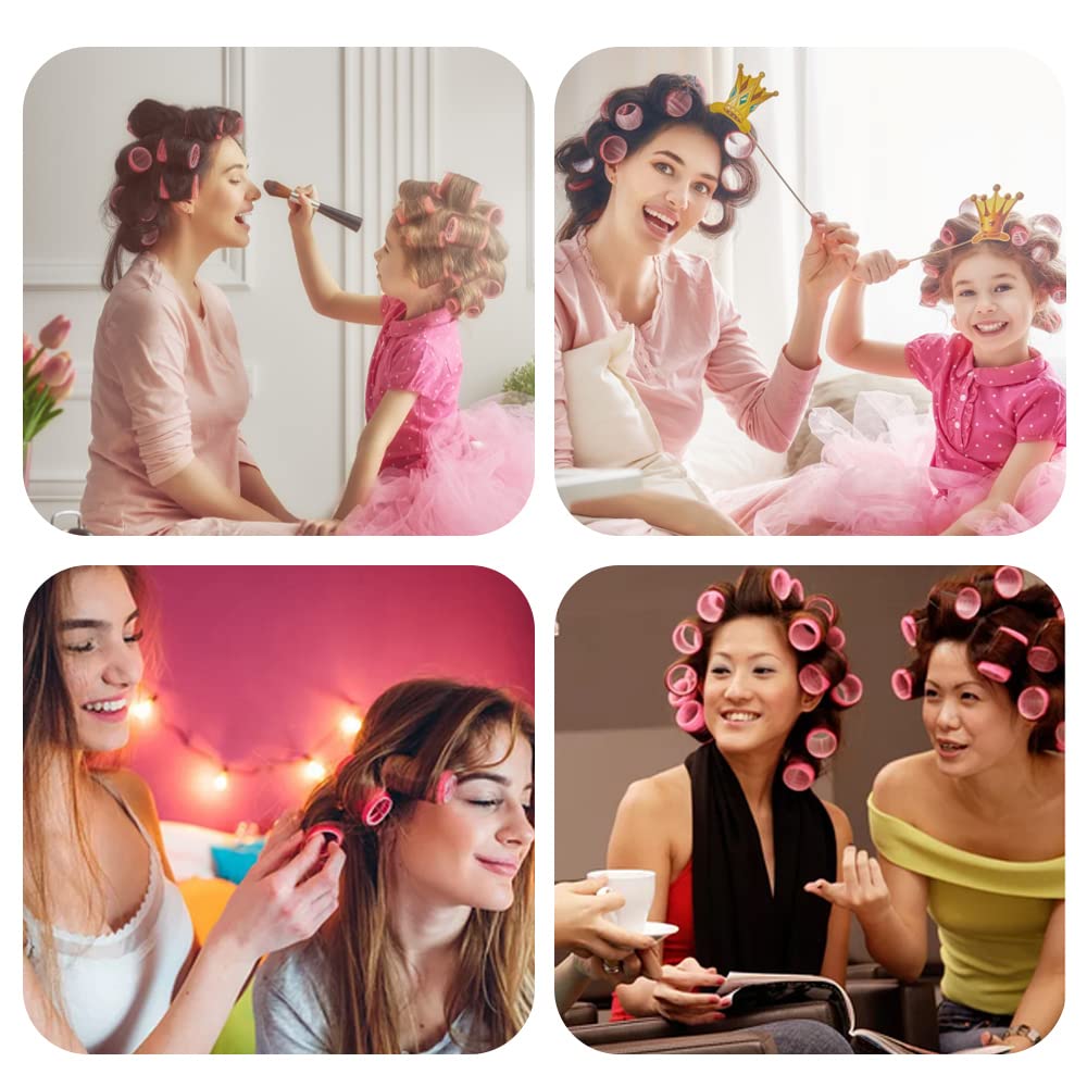 Anself Self-Holding Hair Rollers - 10 Pack Sticky Gripping Rollers for DIY Salon Curls & Waves | Perfect for Home Hair Styling & Professional Use