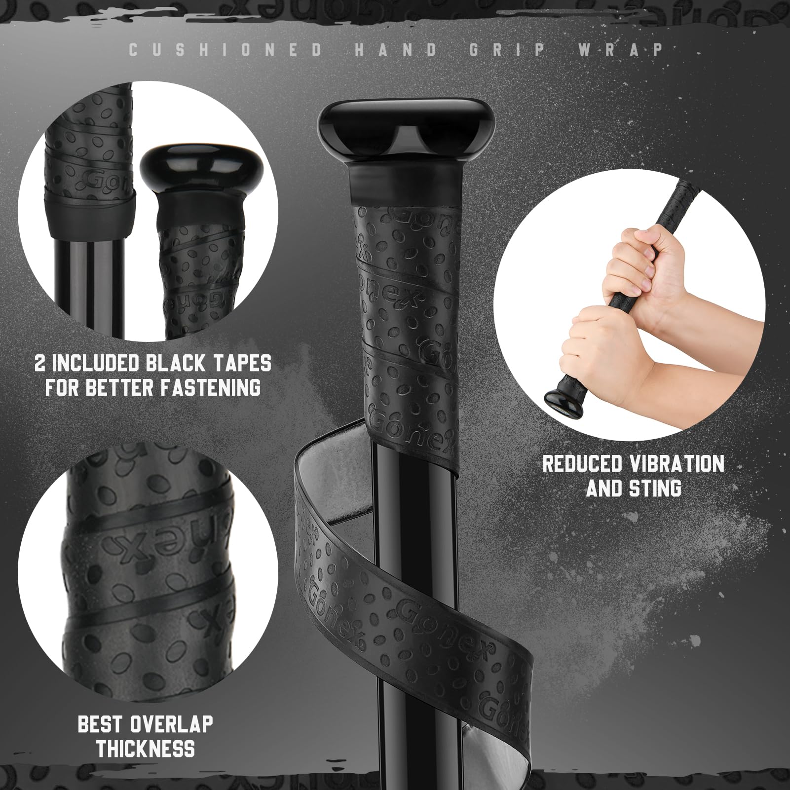 Gonex Pro Feel Baseball Bat Grip Tape - 1.1mm Thick, 40.16'' Length, Full Adhesive Back for Superior Control - Ideal for Baseball & Softball Players (1 or 2 Pack Options) - Perfect for Game Day, Practice & Training Sessions