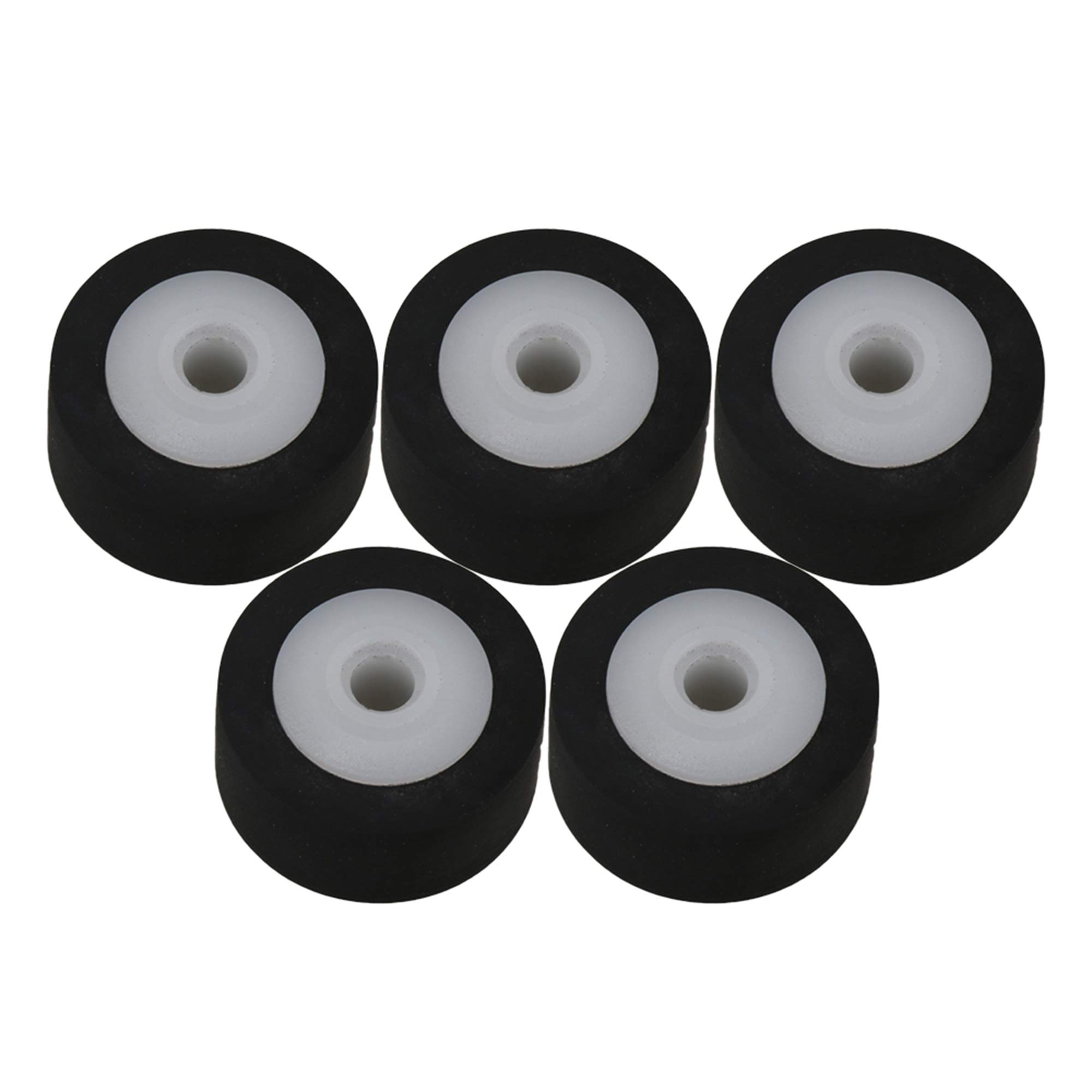 5Pcs Rubber Bearing Roller Guide Pulley Wheels - Pinch Rollers for Recorders, Printers & Industrial Machinery - Durable Replacement Parts for Smooth Operation