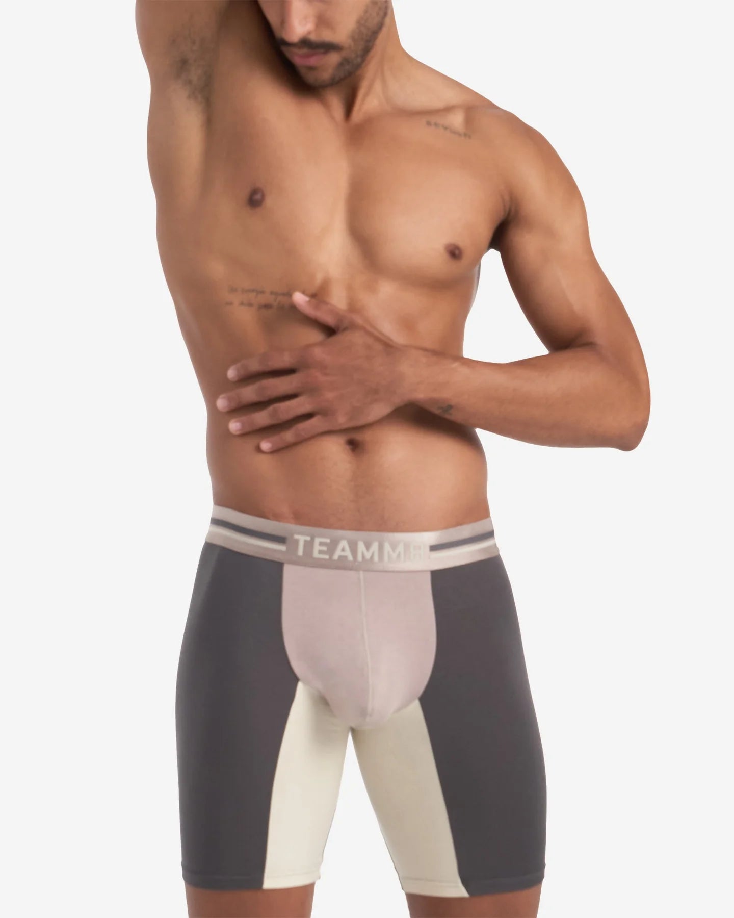 Premium Teamm8 Bamboo Sports Boxer Briefs - Soft Modal Fabric, Licorice Grey - Ideal for Running, Gym & Active Lifestyle