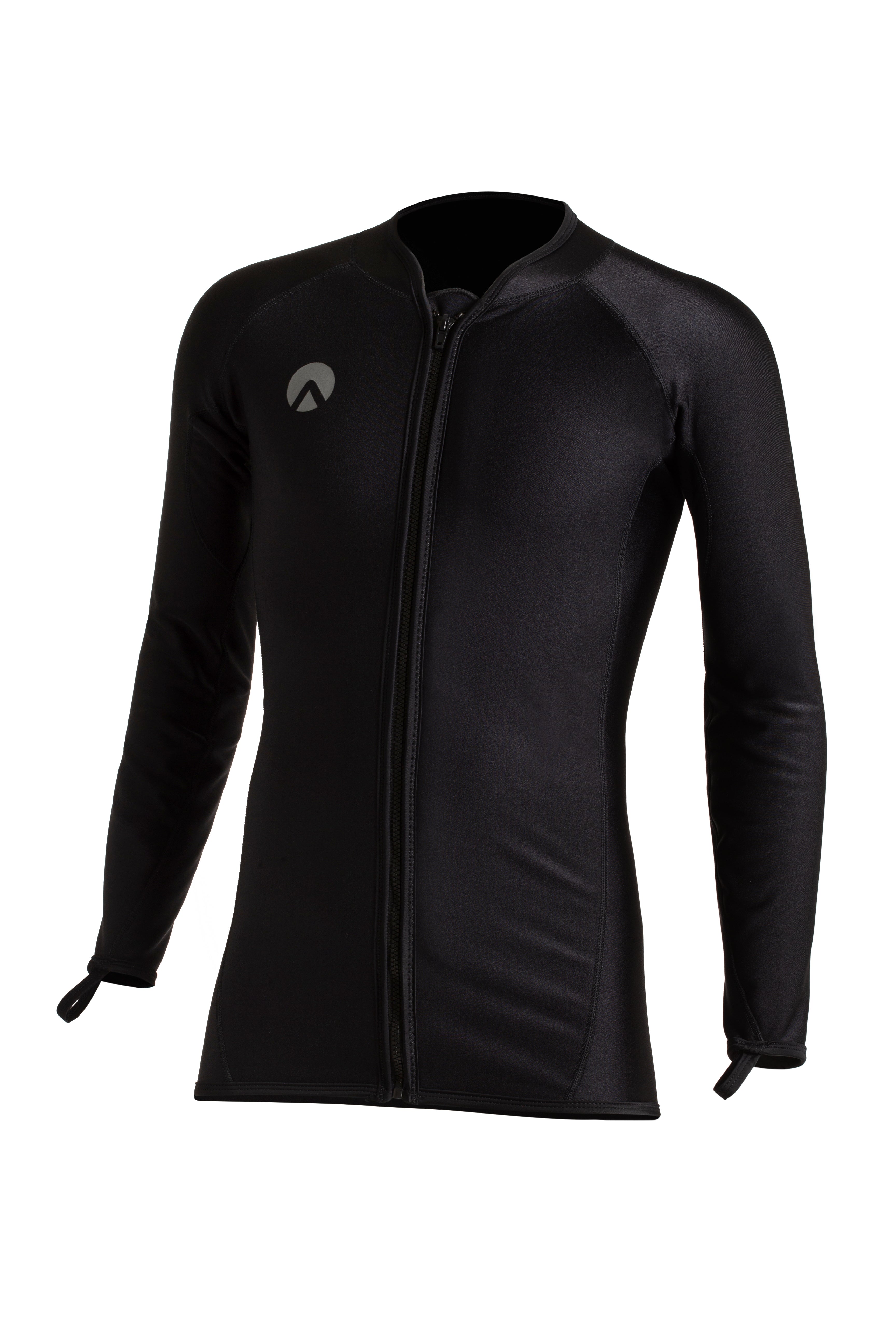 Men's Chillproof Long Sleeve Zip-Up Top - Lightweight Thermal Shirt for Outdoor Activities & Winter Sports